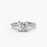 Princess cut diamond ring in white gold or platinum - AtelierRings by SKH