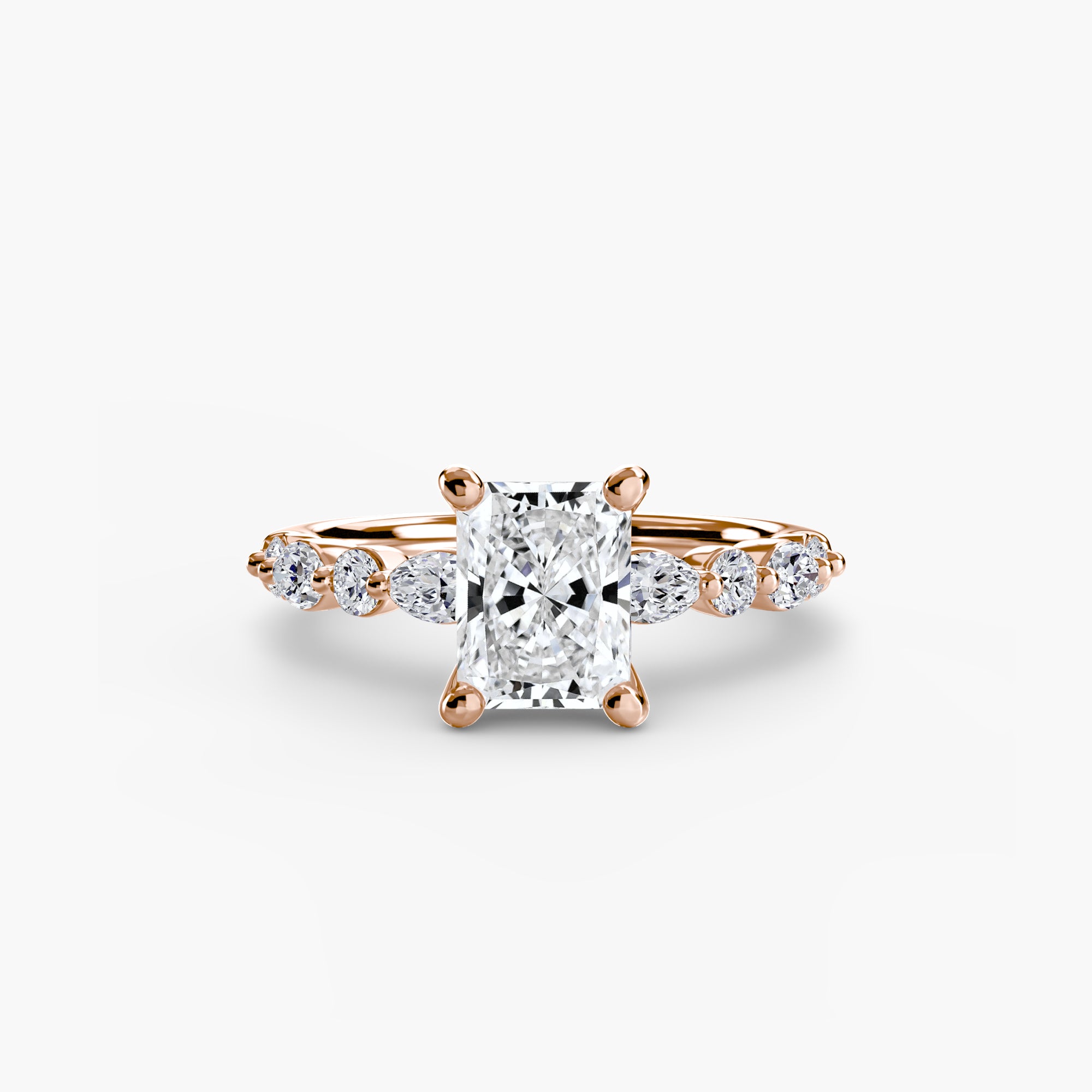 Radiant cut diamond ring in rose gold - AtelierRings by SKH