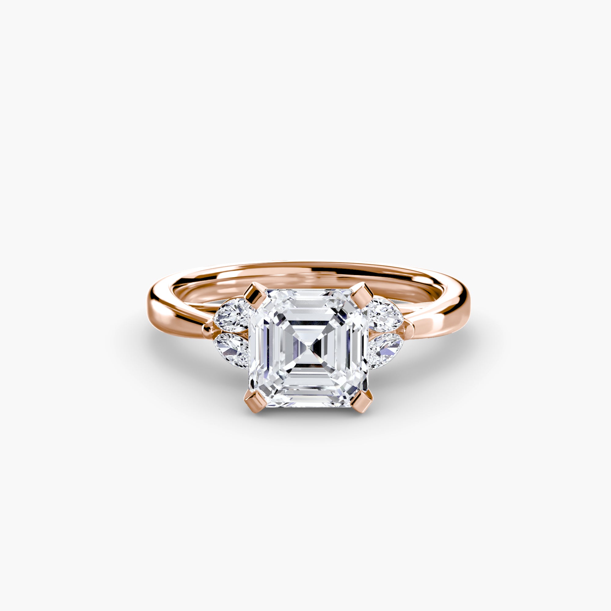 Asscher cut diamond ring in rose gold - AtelierRings by SKH