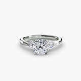 Cushion cut diamond ring in white gold or platinum - AtelierRings by SKH