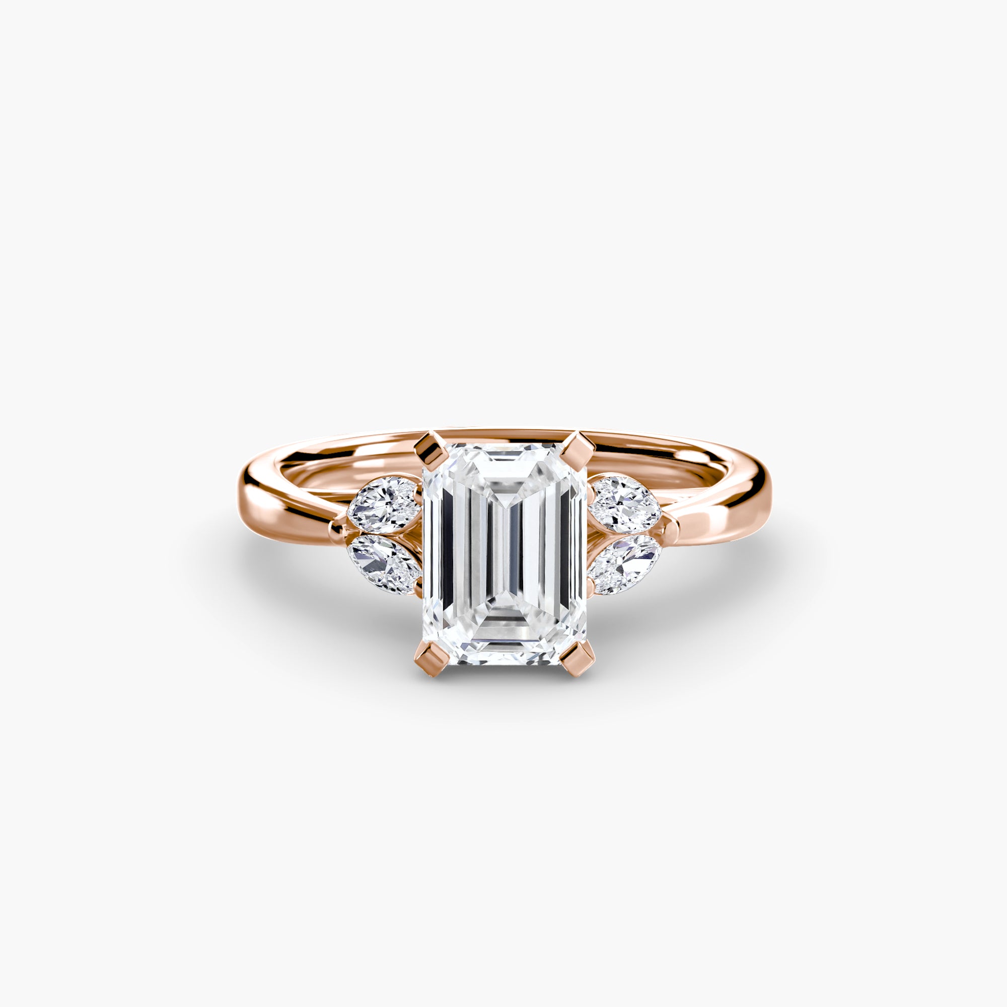Emerald cut diamond ring in rose gold - AtelierRings by SKH