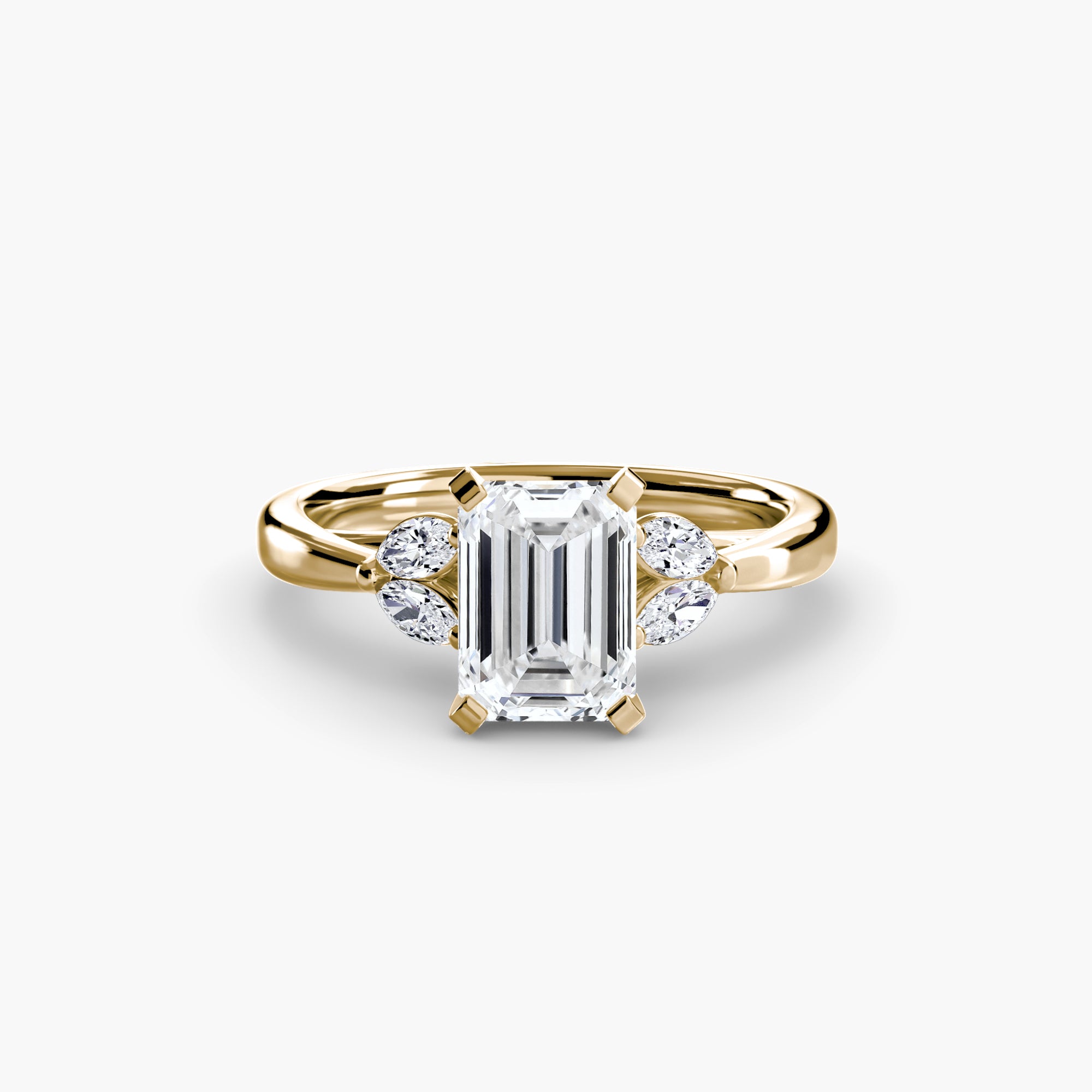 Emerald cut diamond ring in yellow gold - AtelierRings by SKH