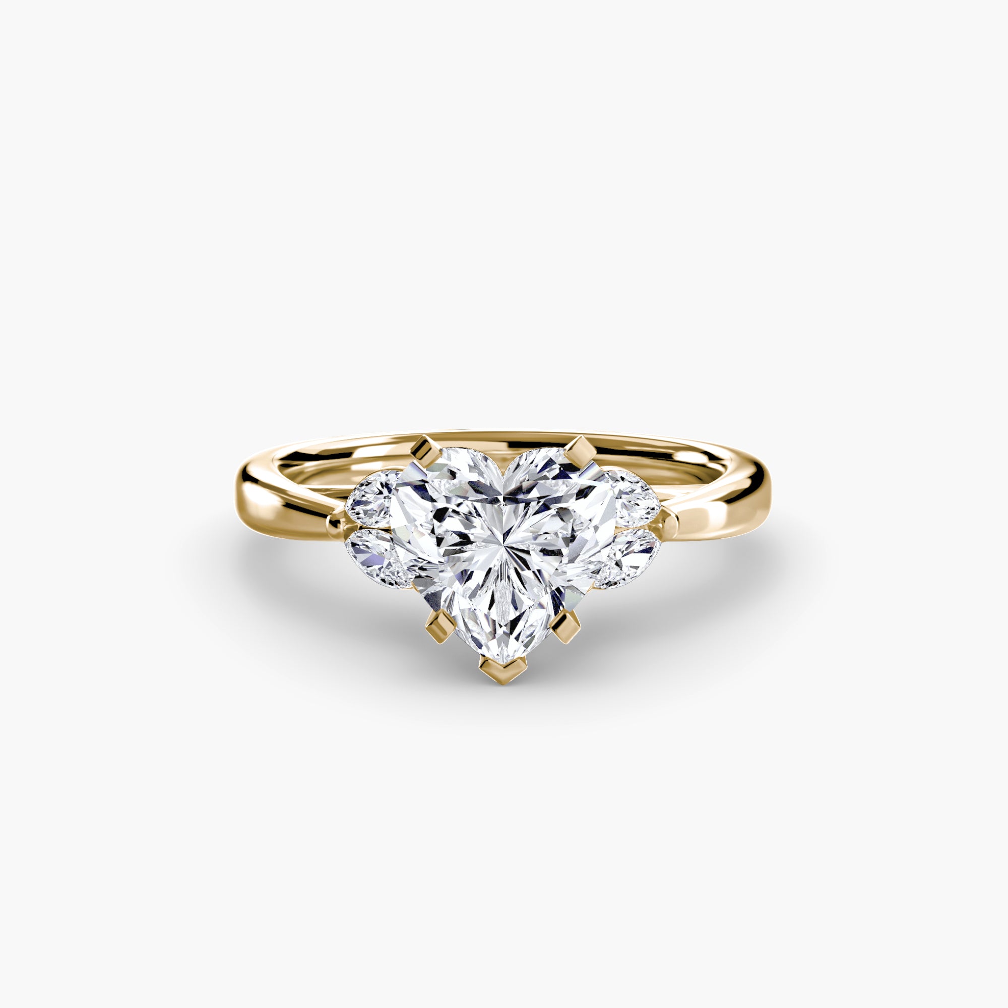 Heart cut diamond ring in yellow gold - AtelierRings by SKH