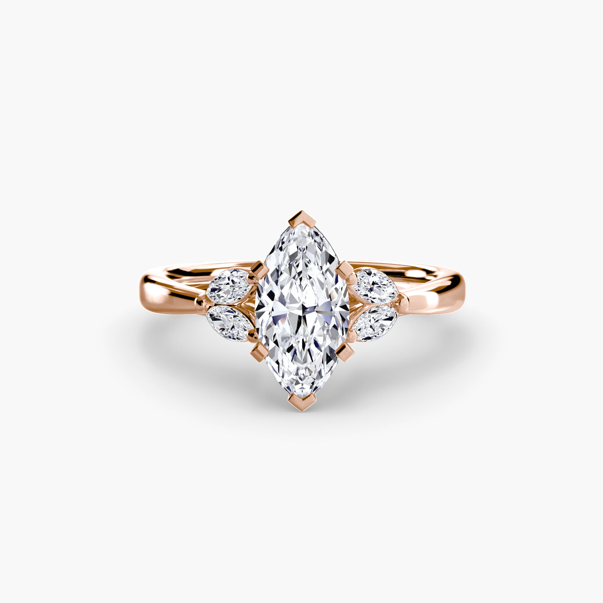 Marquise cut diamond ring in rose gold - AtelierRings by SKH