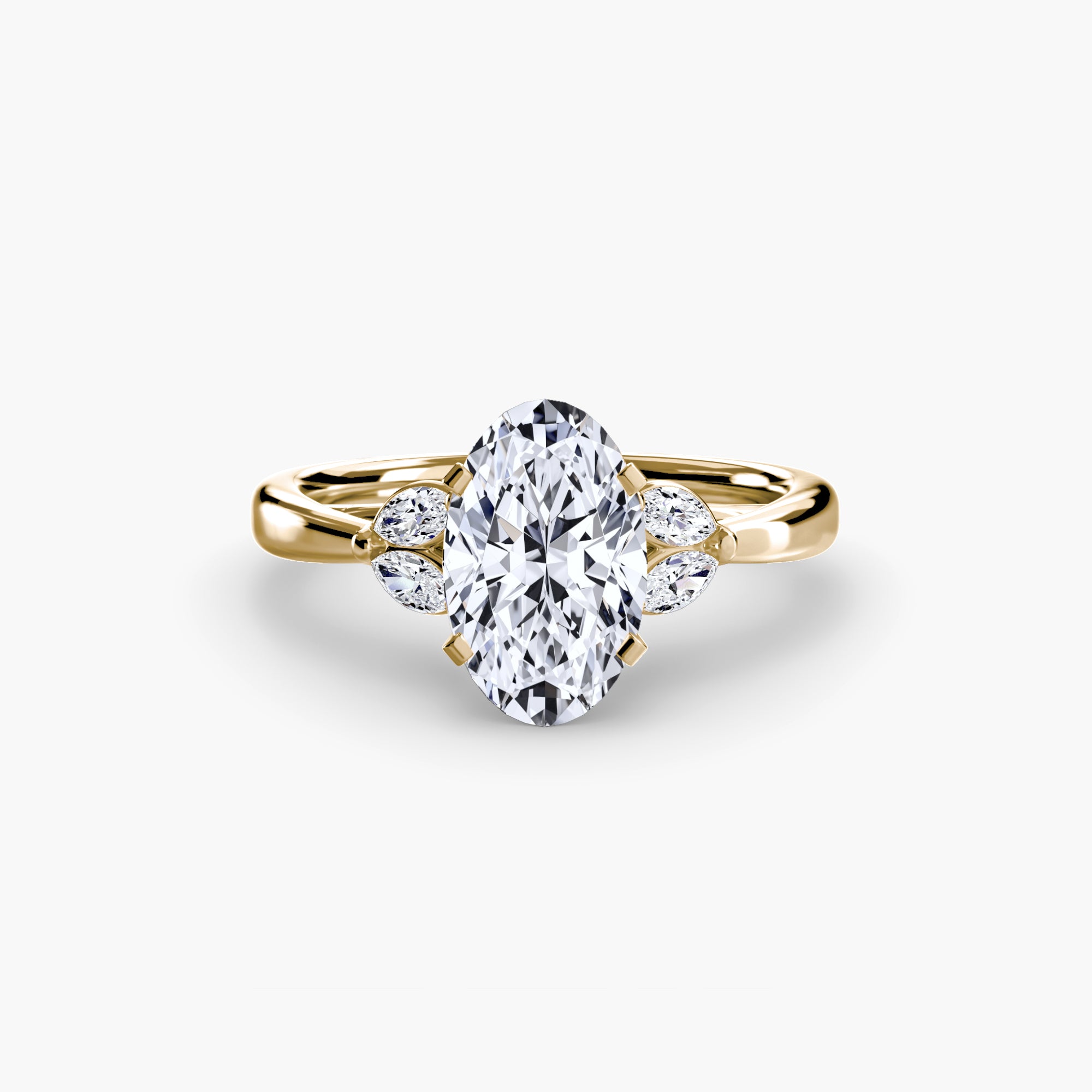Oval cut diamond ring in yellow gold - AtelierRings by SKH