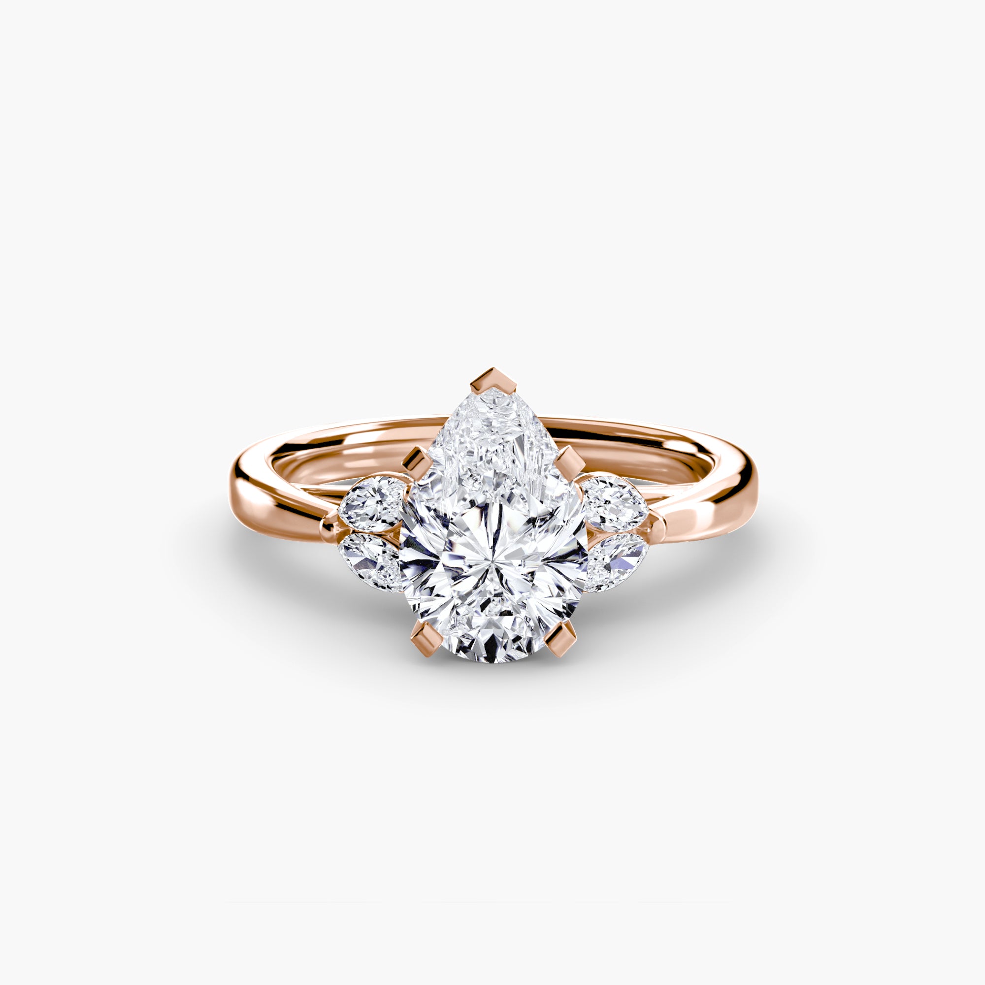 Pear cut diamond ring in rose gold - AtelierRings by SKH