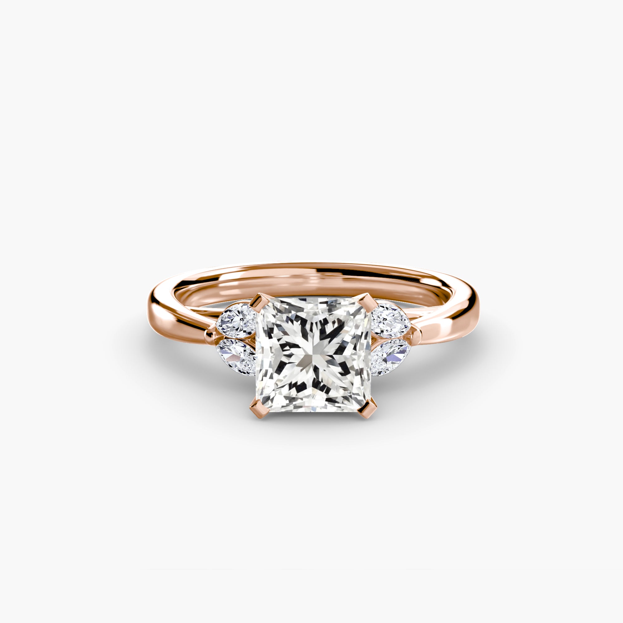 Princess cut diamond ring in rose gold - AtelierRings by SKH