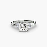 Princess cut diamond ring in white gold or platinum - AtelierRings by SKH