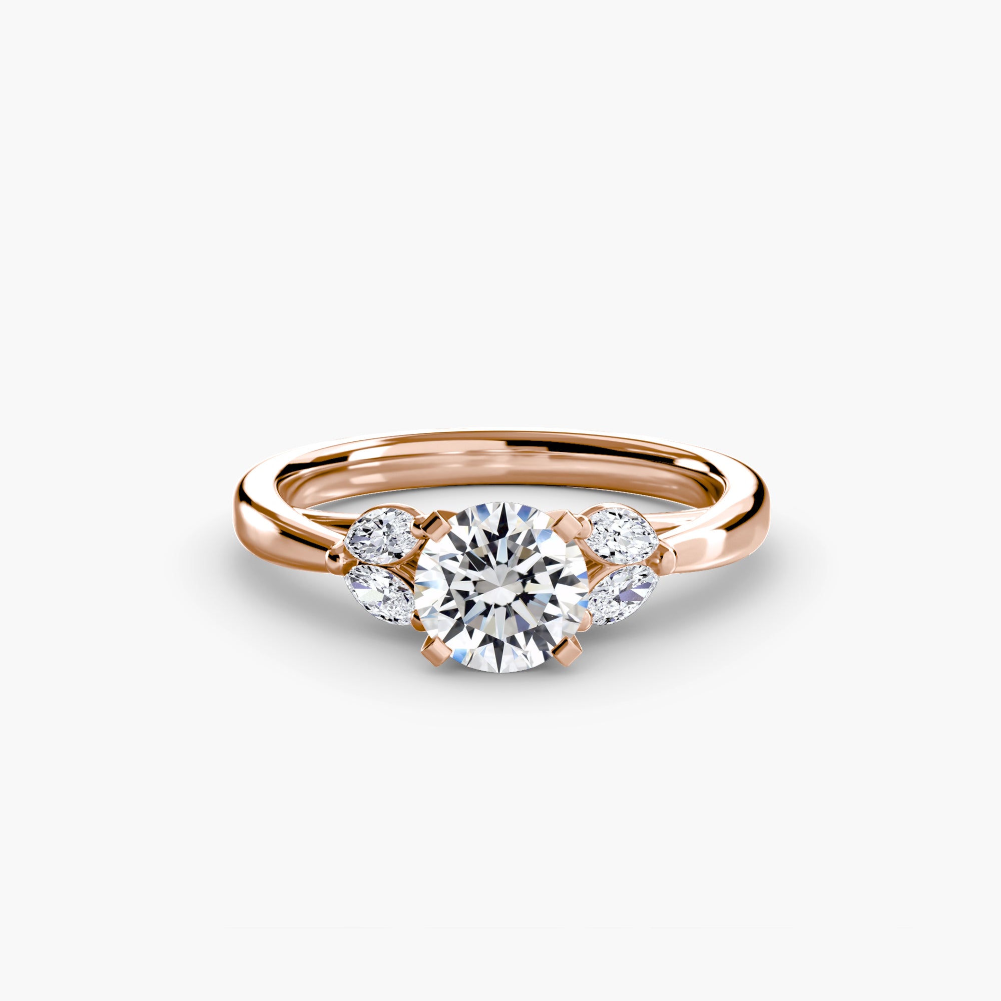 Round cut diamond ring in rose gold - AtelierRings by SKH