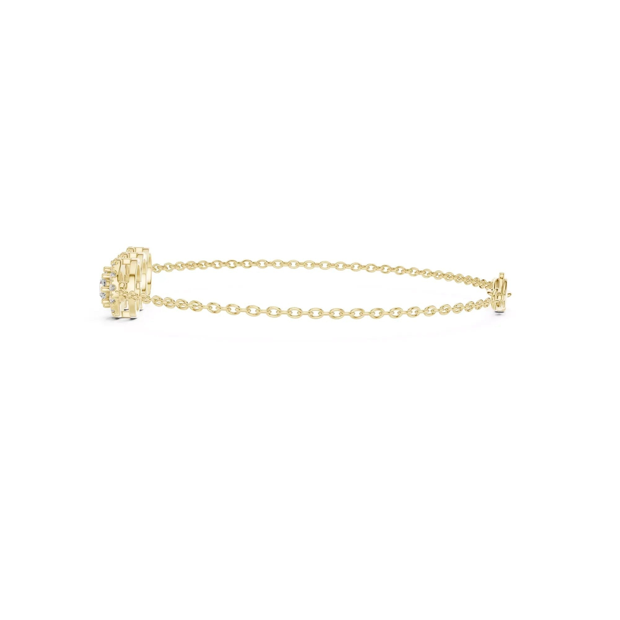 AtelierRings Vignette diamond chain bracelet in yellow gold with a delicate link design and sparkling diamond center