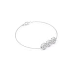 AtelierRings Vignette diamond chain bracelet featuring three round brilliant cut diamonds in a delicate silver setting.