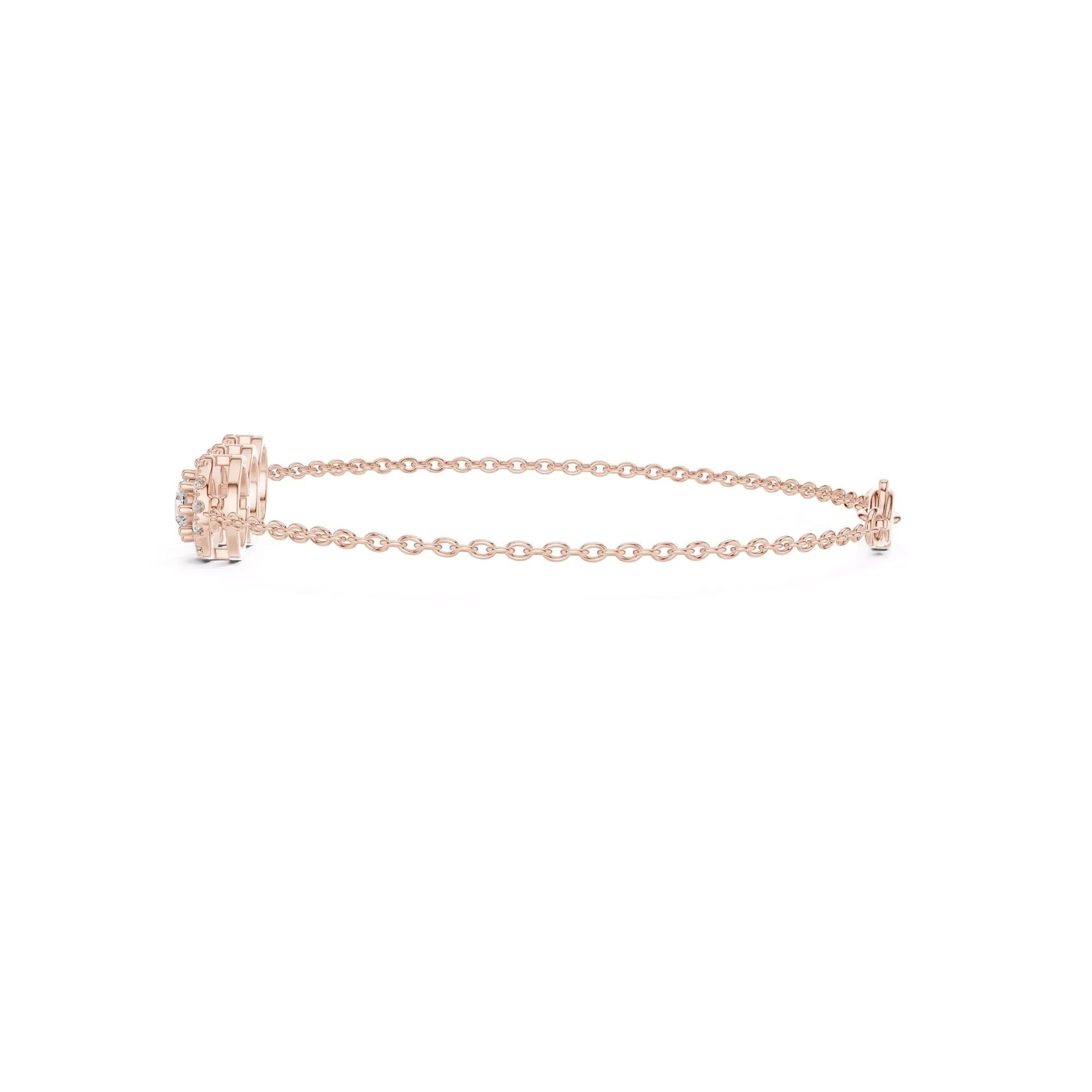 AtelierRings Vignette diamond chain bracelet in rose gold featuring a delicate link chain and sparkling diamond charm