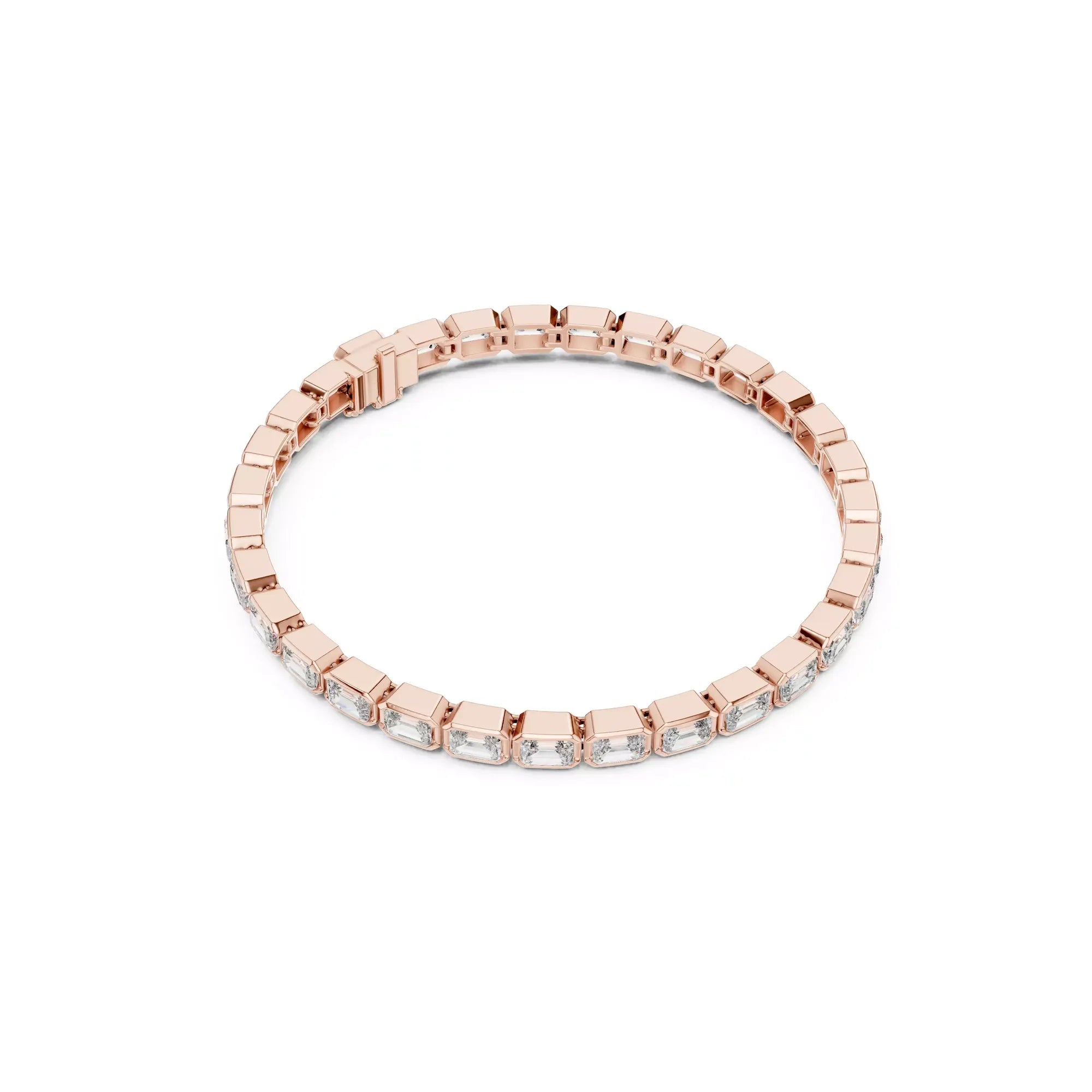 Bezel Emerald Diamond Tennis Bracelet
