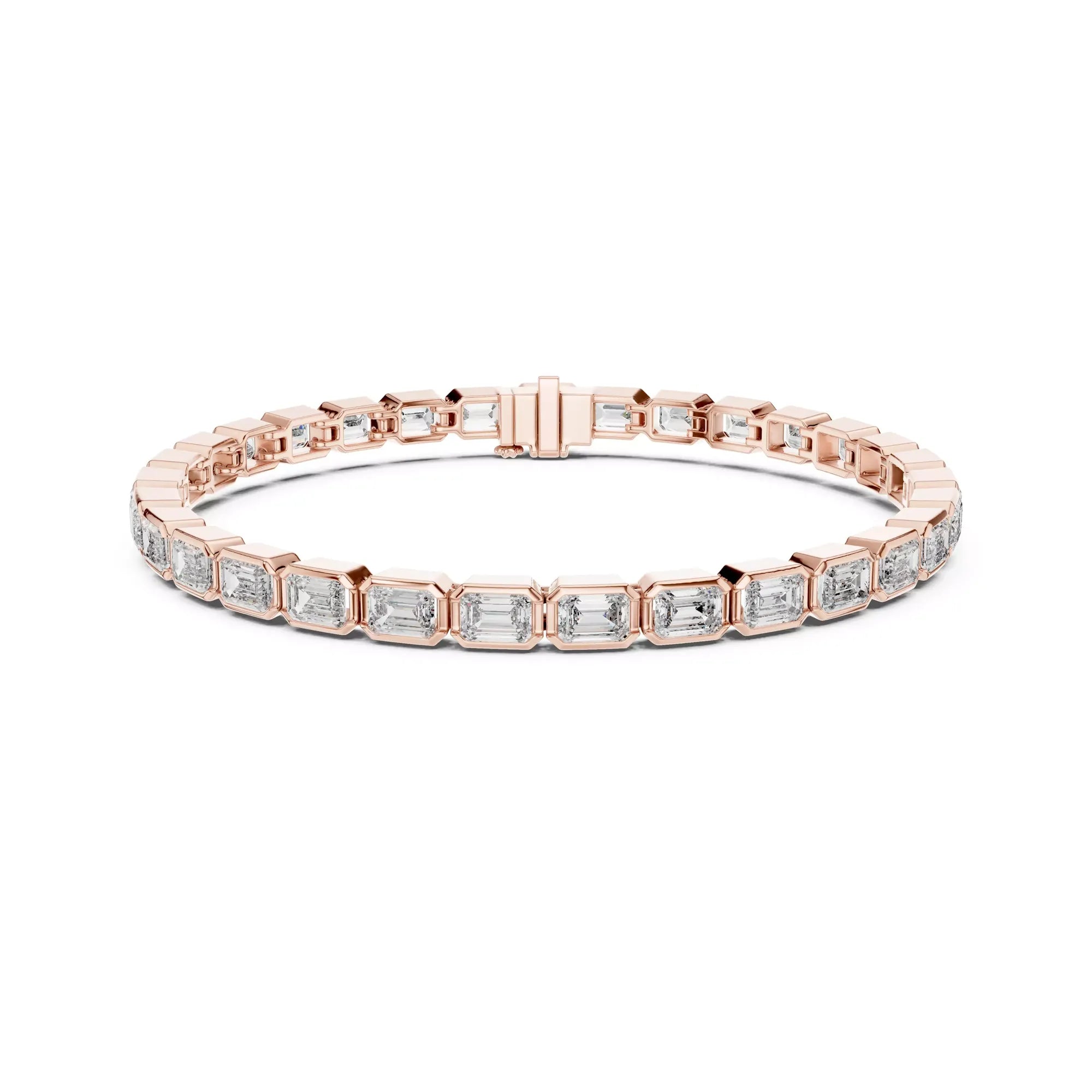 Bezel Emerald Diamond Tennis Bracelet