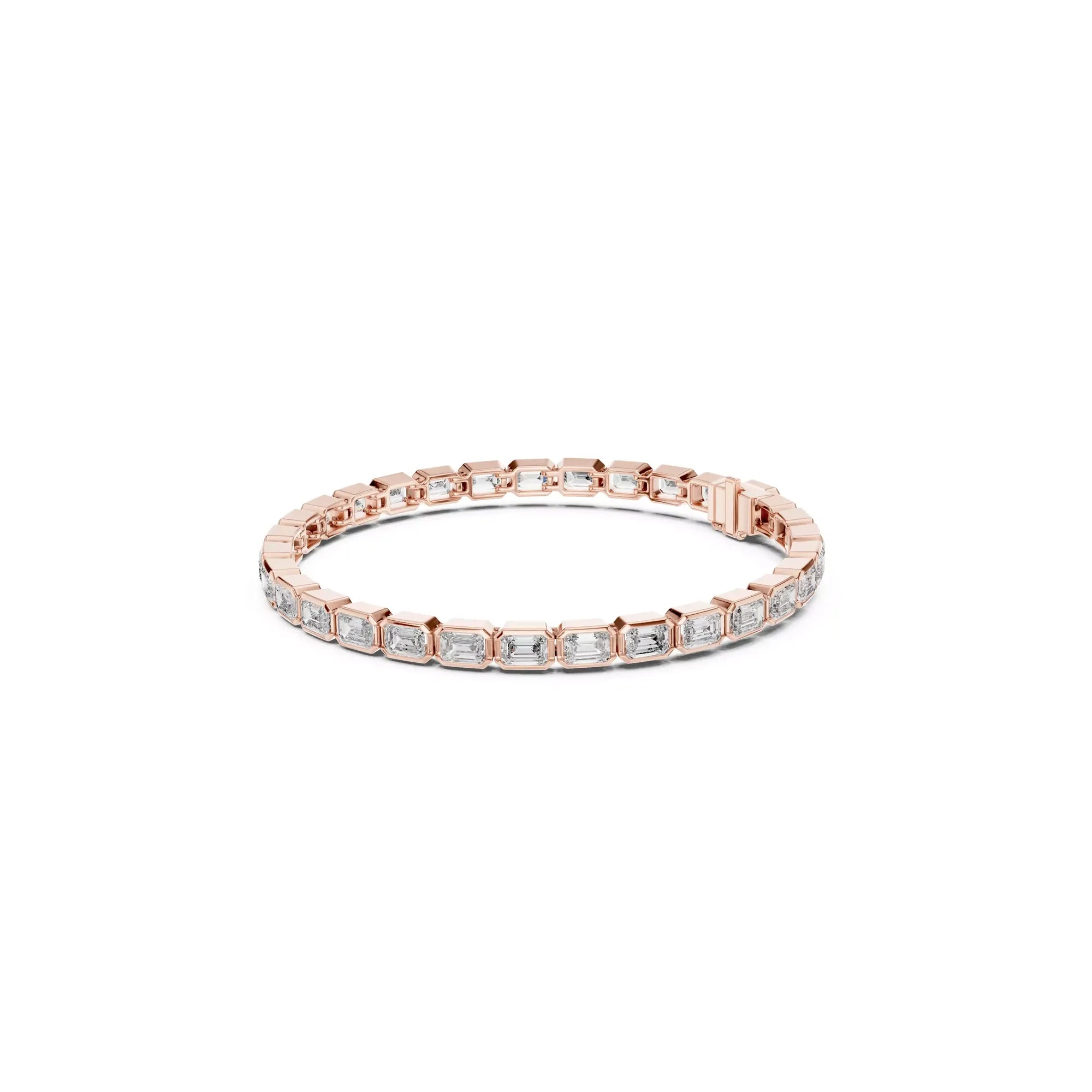 Bezel Emerald Diamond Tennis Bracelet