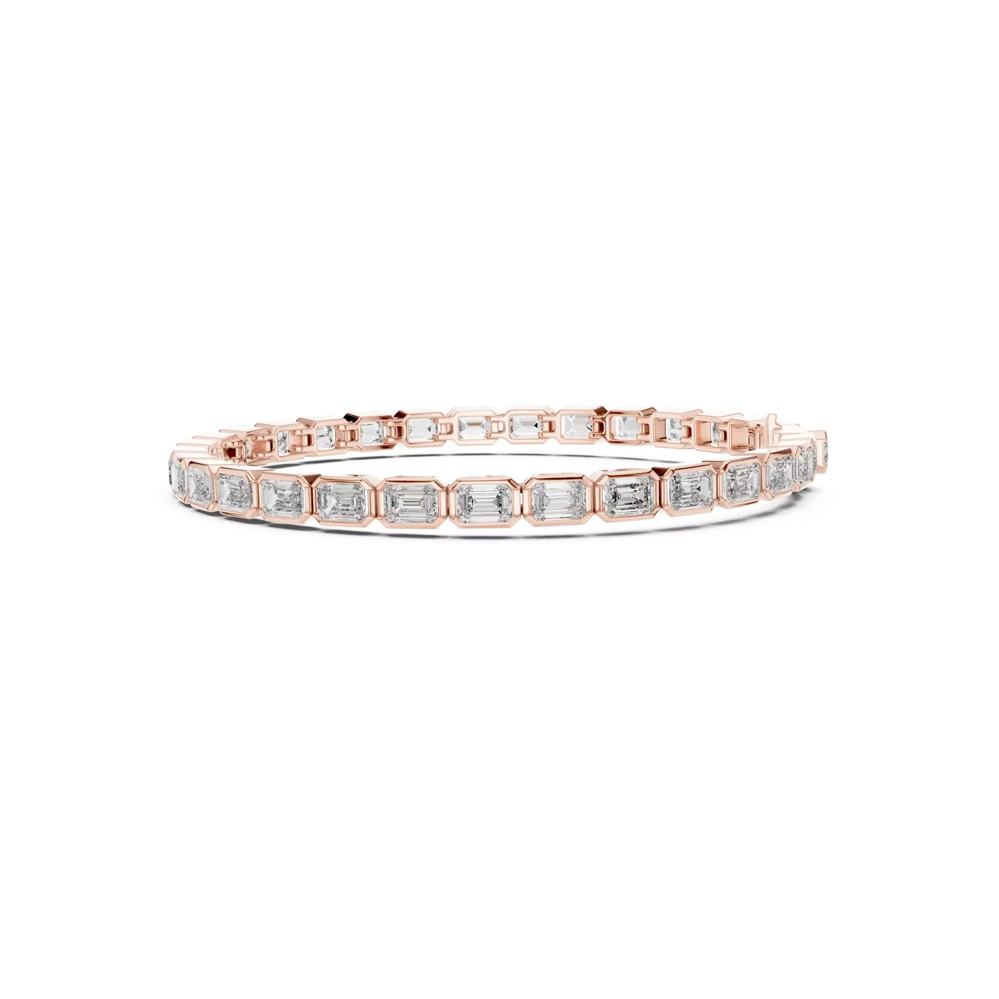 Bezel Emerald Diamond Tennis Bracelet