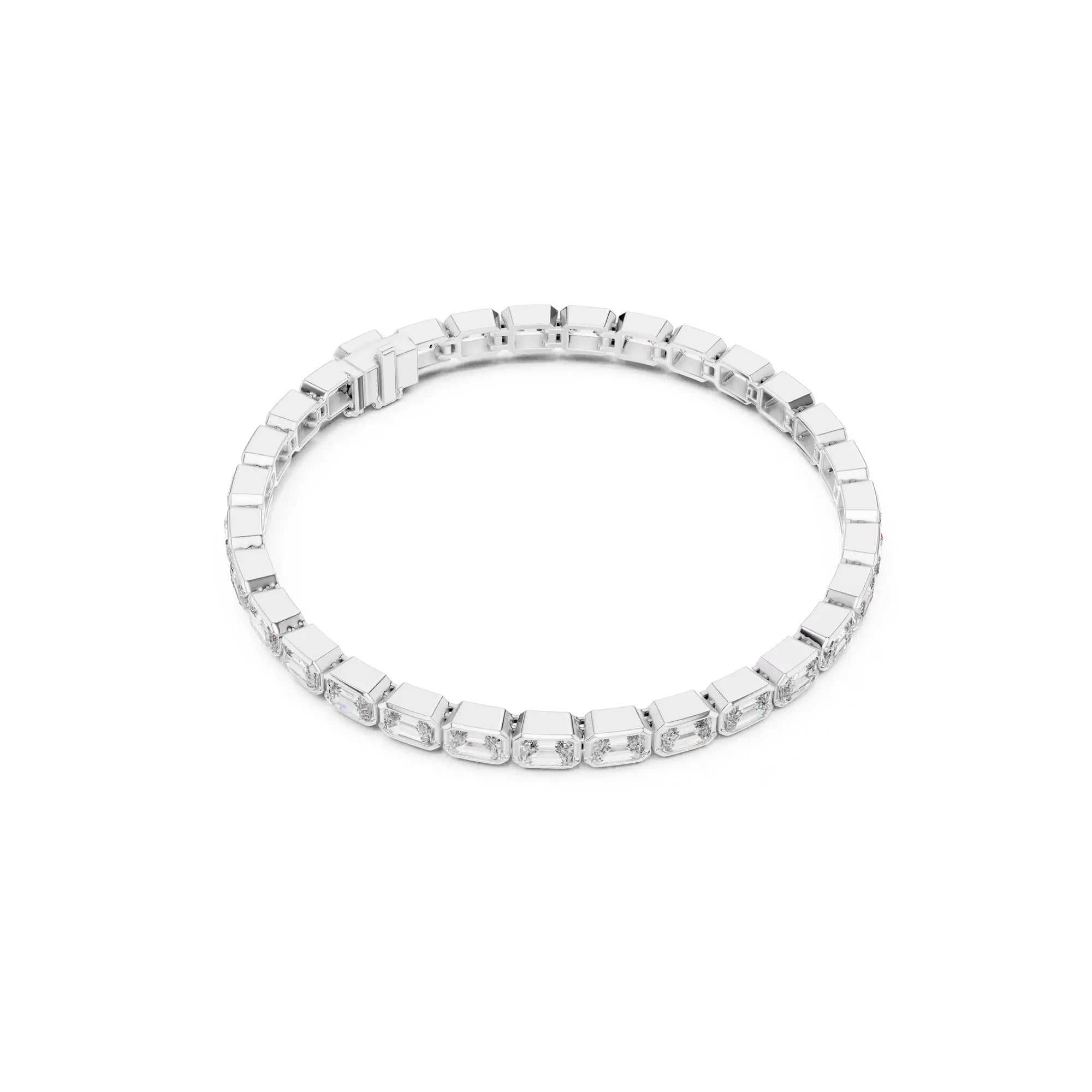 Bezel Emerald Diamond Tennis Bracelet