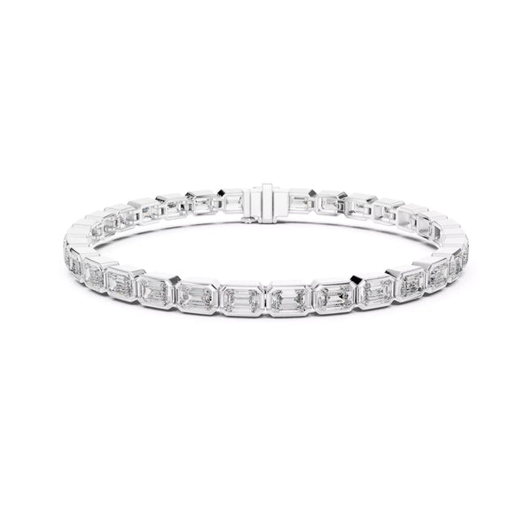 Bezel Emerald Diamond Tennis Bracelet