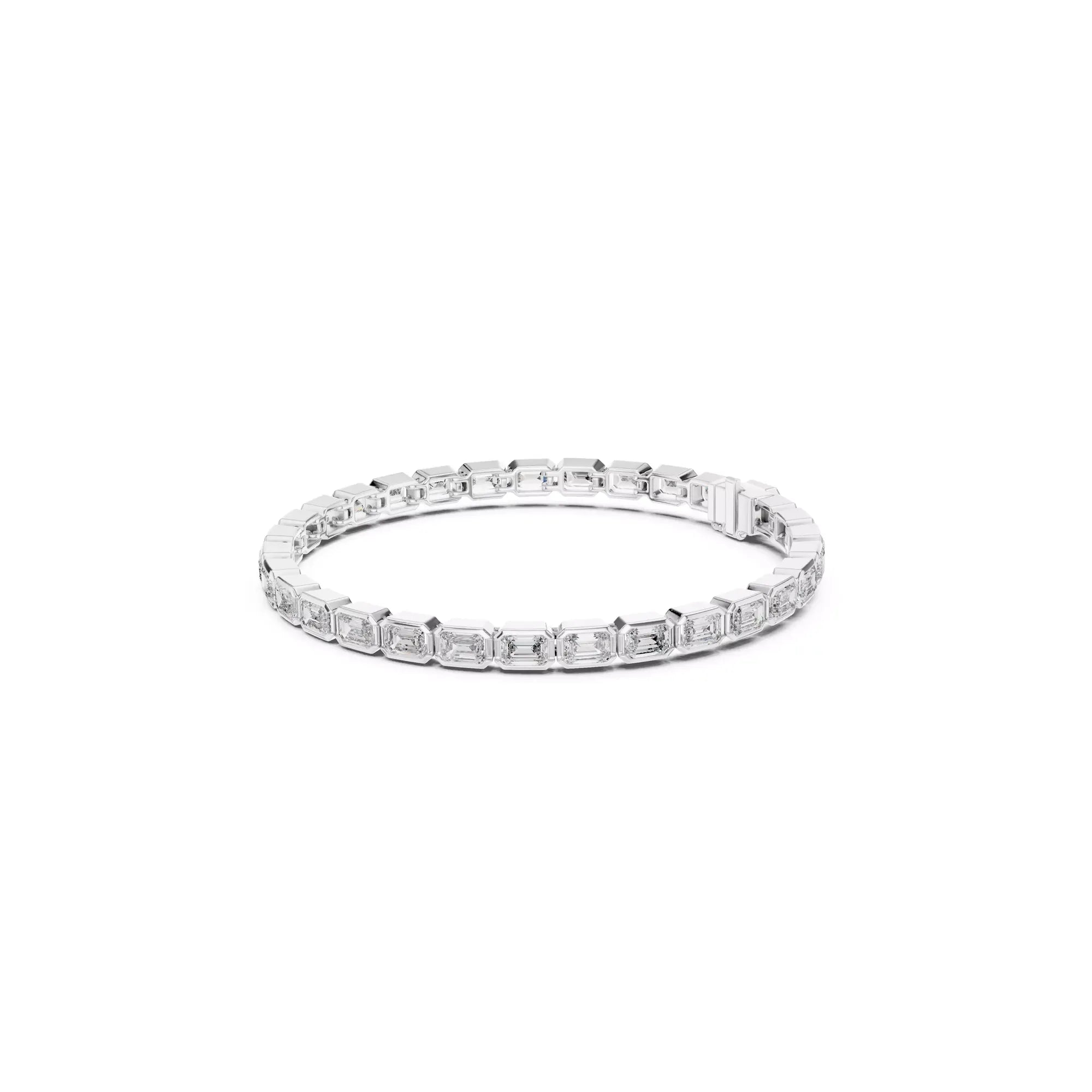 Bezel Emerald Diamond Tennis Bracelet