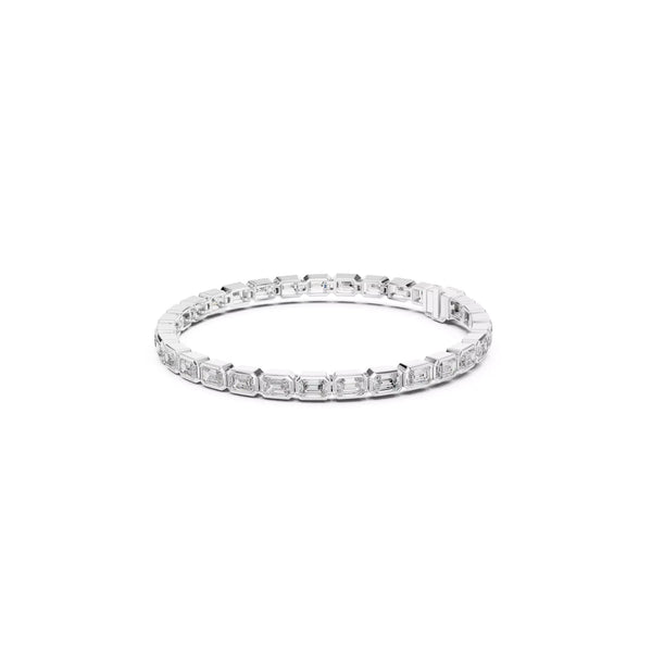 Bezel Emerald Diamond Tennis Bracelet