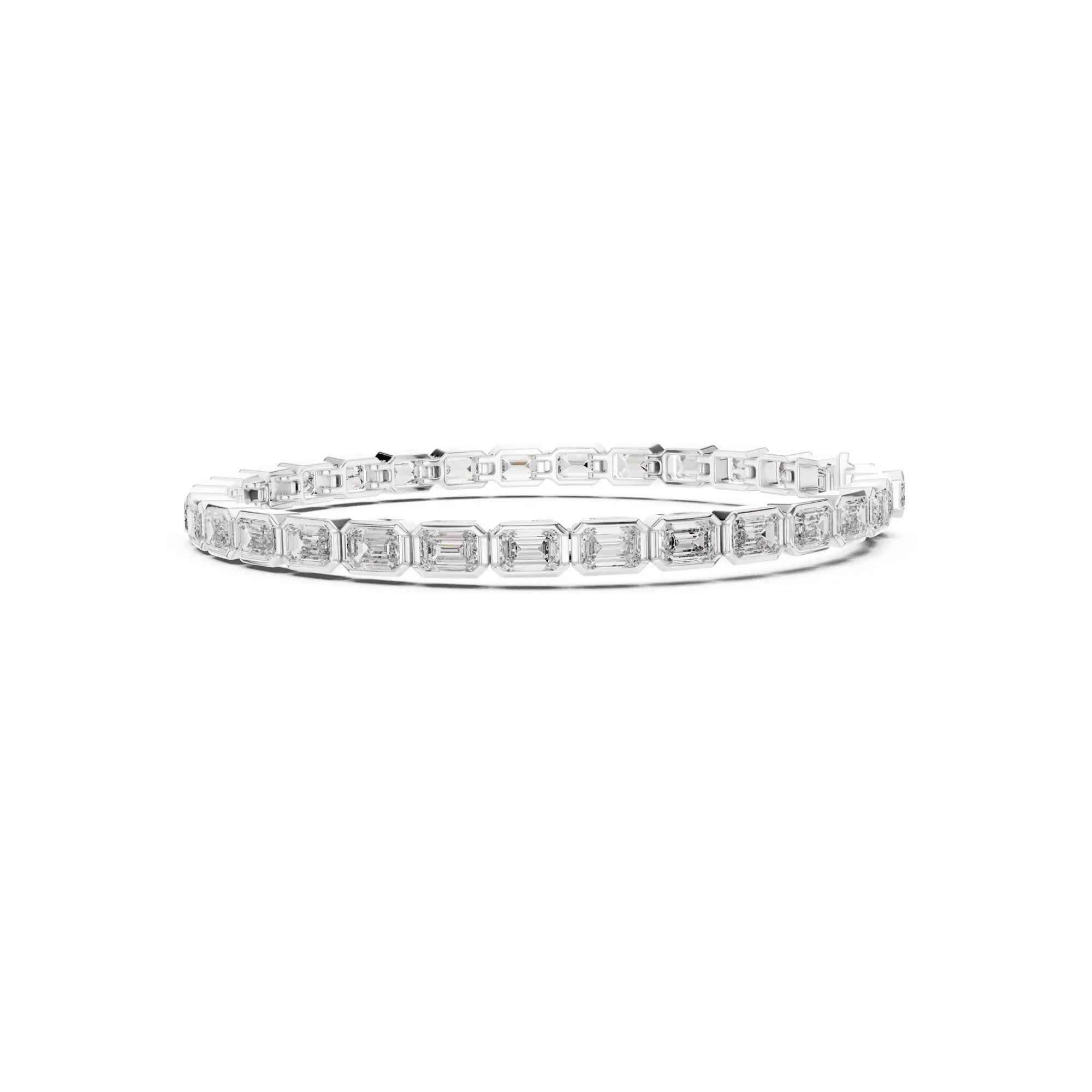 Bezel Emerald Diamond Tennis Bracelet