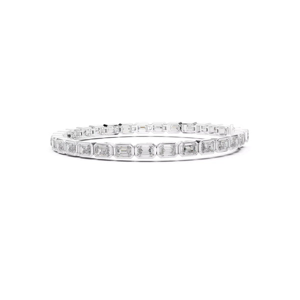 Bezel Emerald Diamond Tennis Bracelet