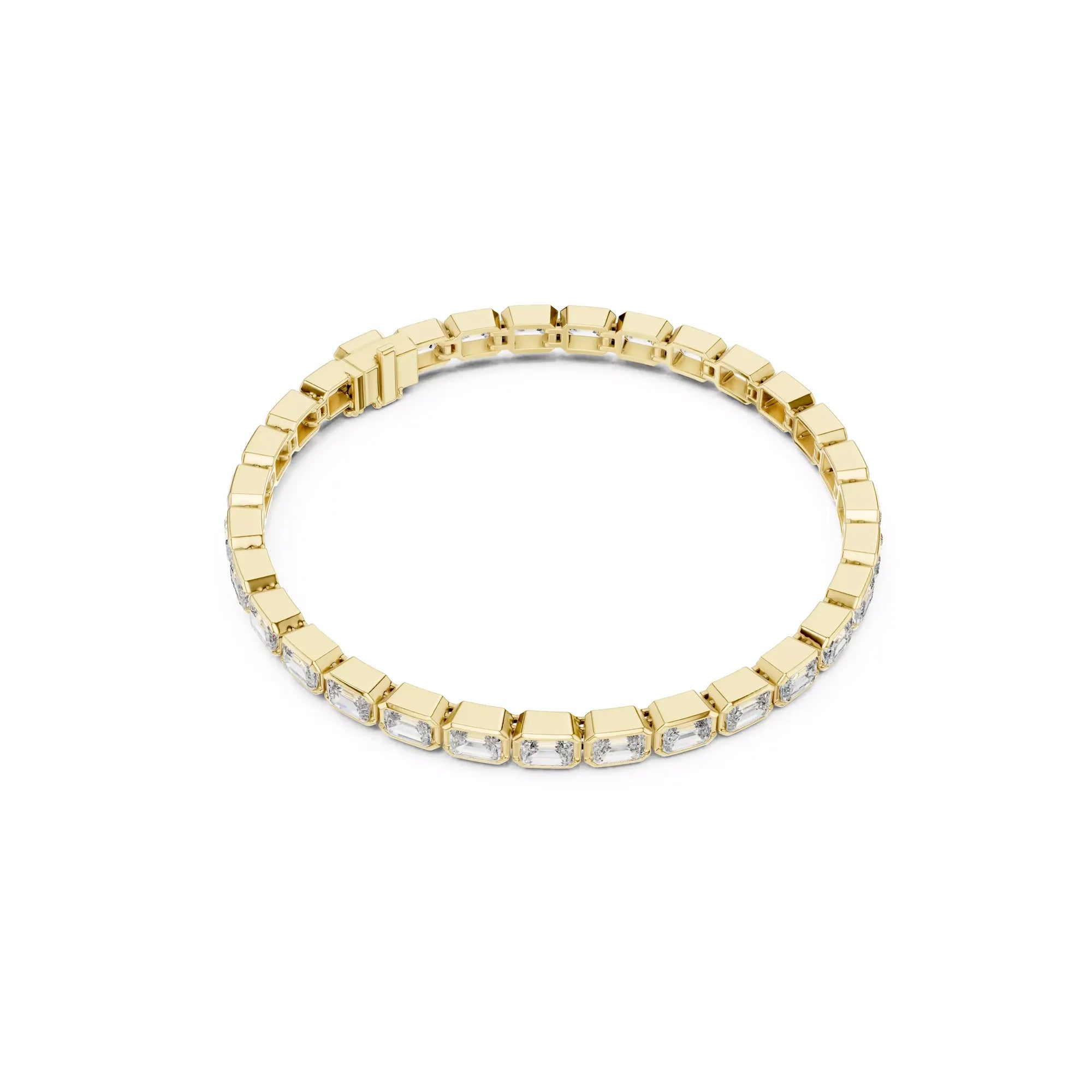Bezel Emerald Diamond Tennis Bracelet