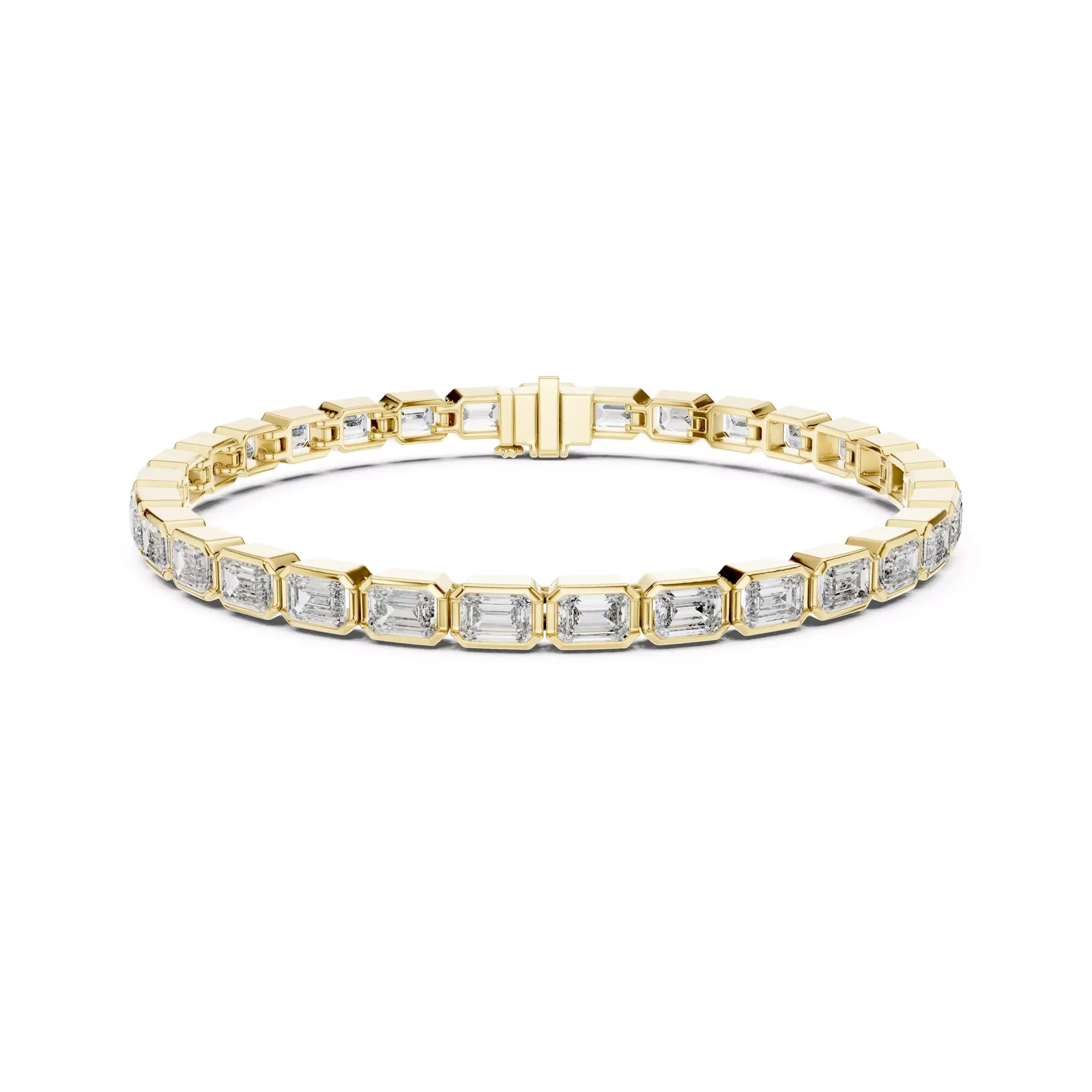 Bezel Emerald Diamond Tennis Bracelet