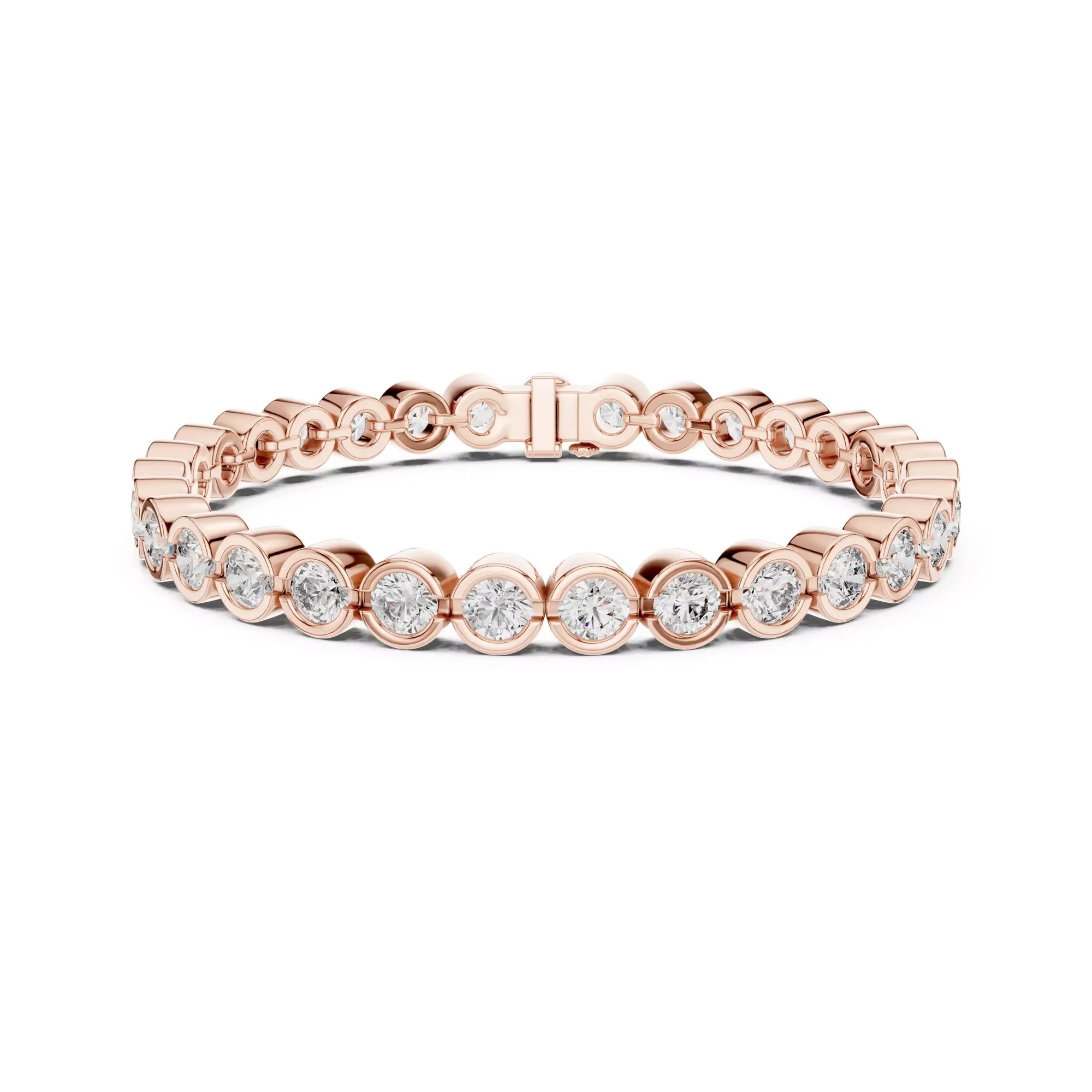 Bezel Round Diamond Tennis Bracelet