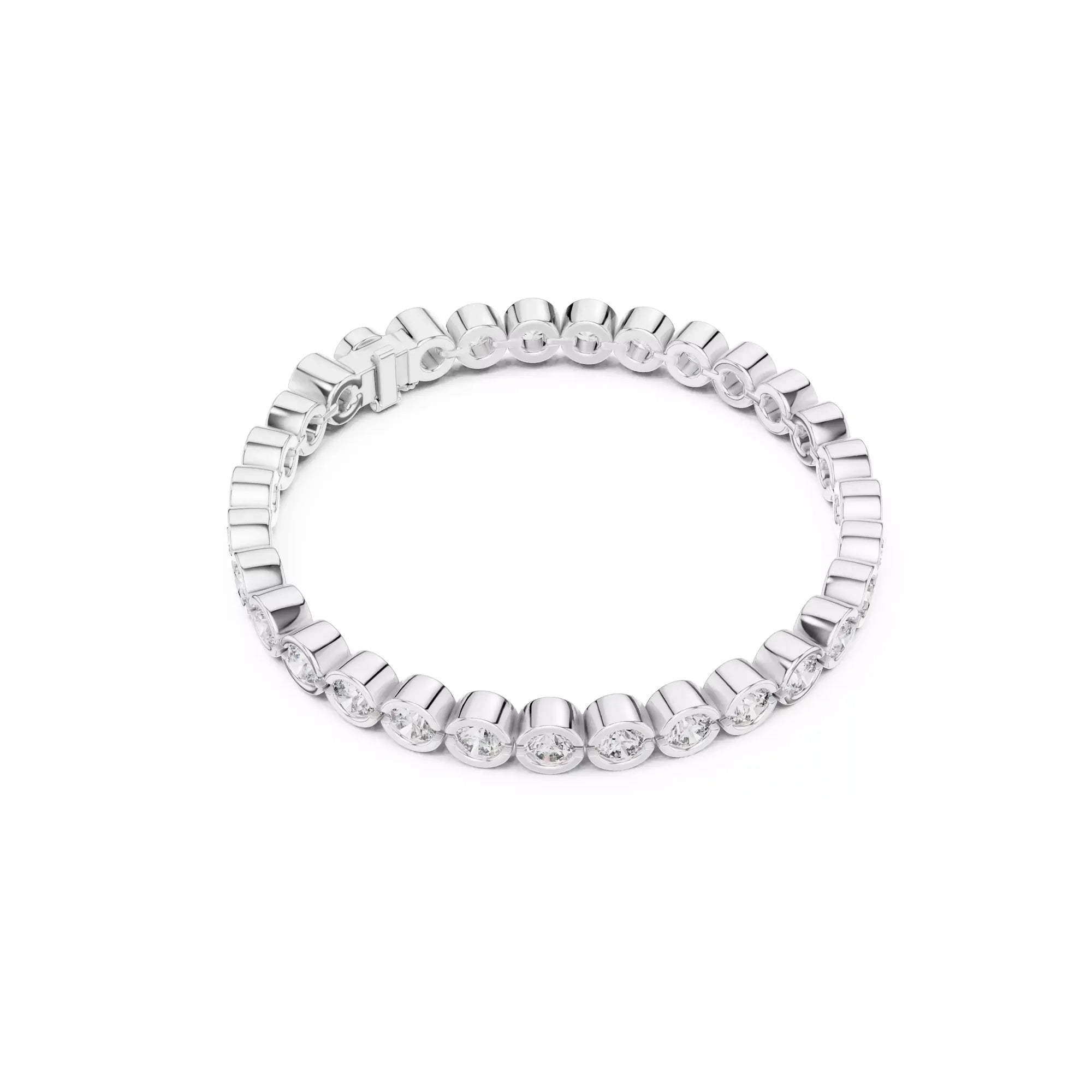 Bezel Round Diamond Tennis Bracelet