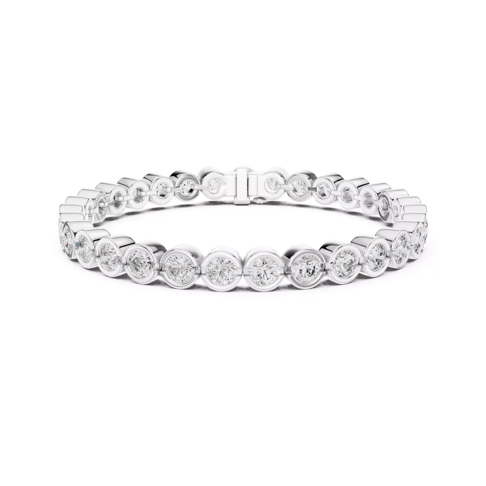 Bezel Round Diamond Tennis Bracelet