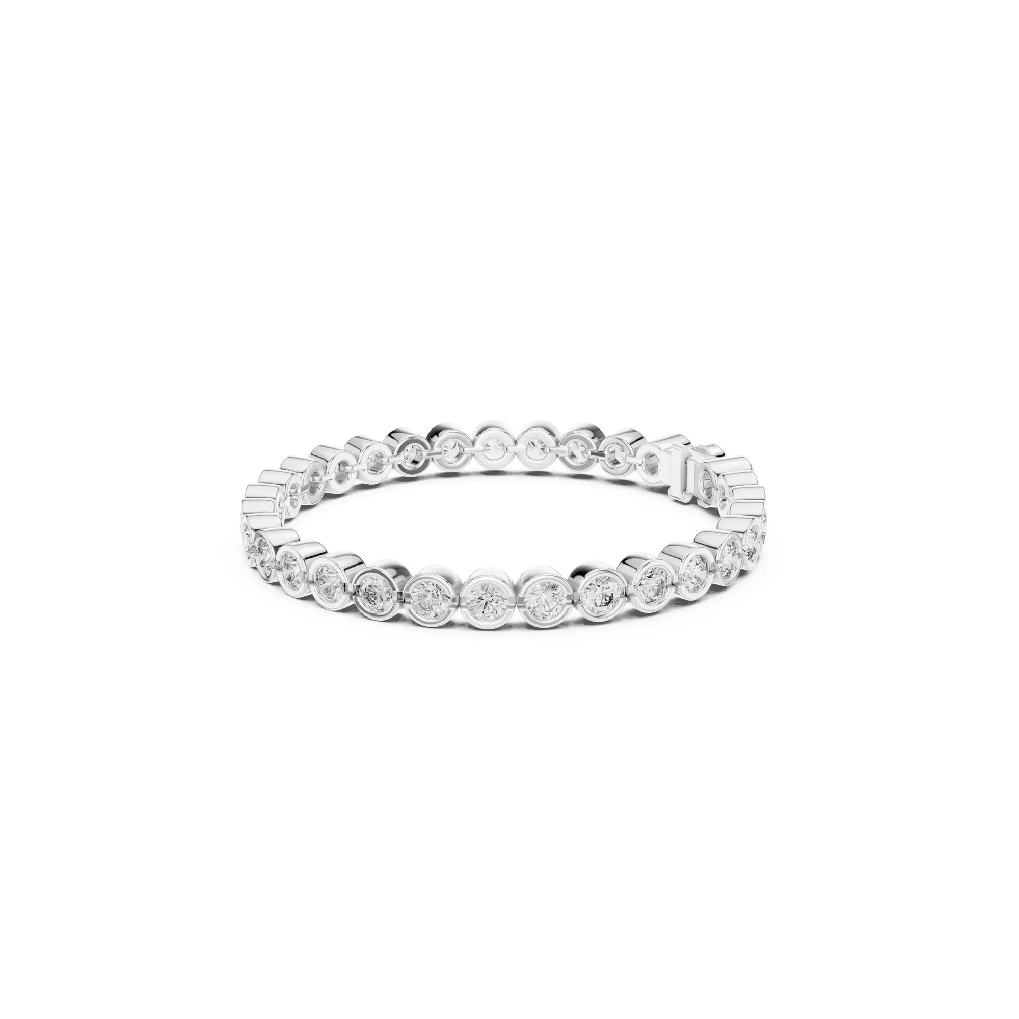 Bezel Round Diamond Tennis Bracelet