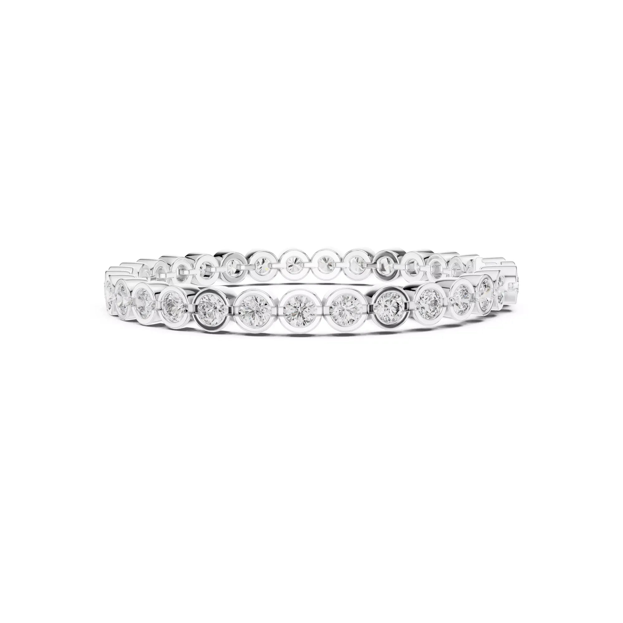 Bezel Round Diamond Tennis Bracelet