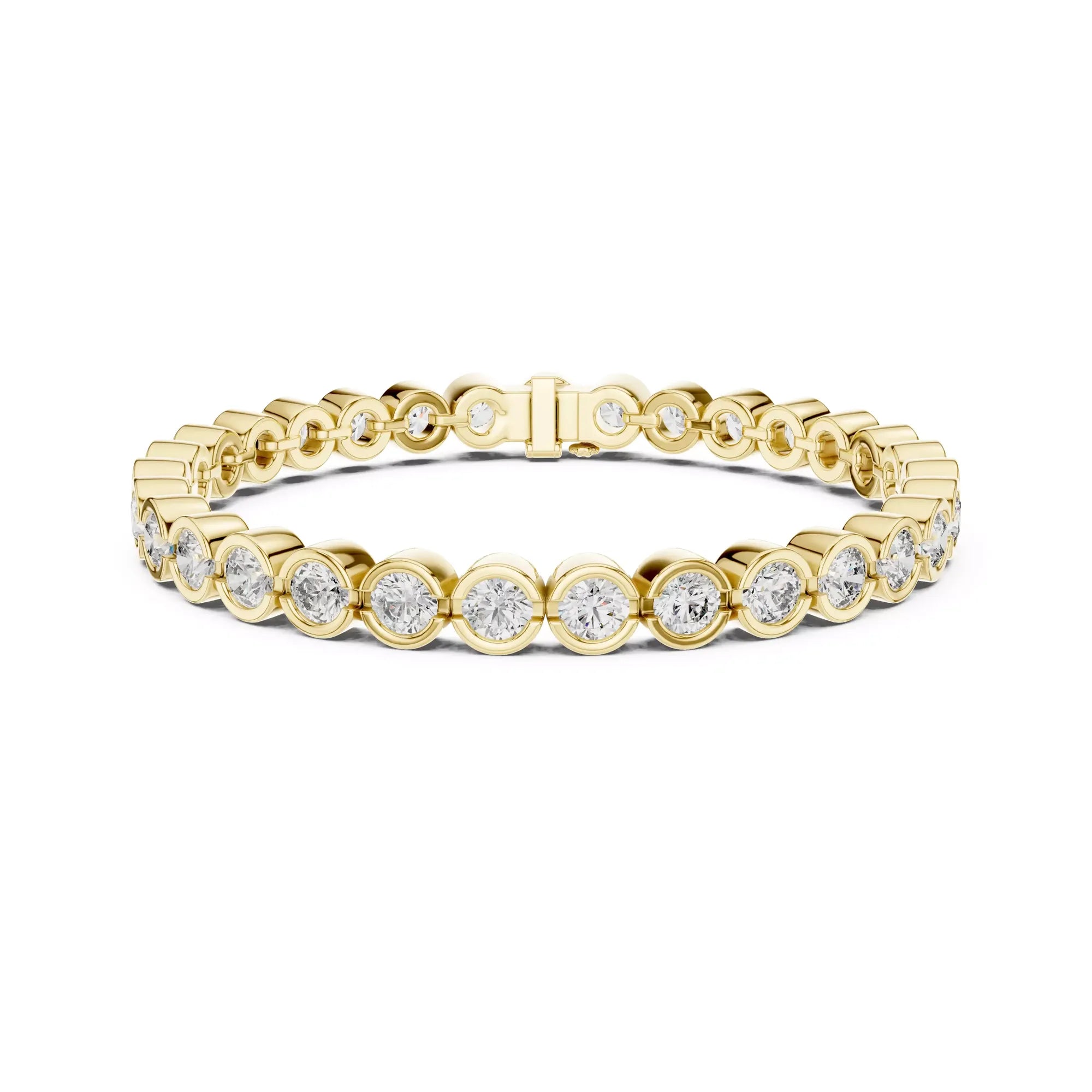 Bezel Round Diamond Tennis Bracelet