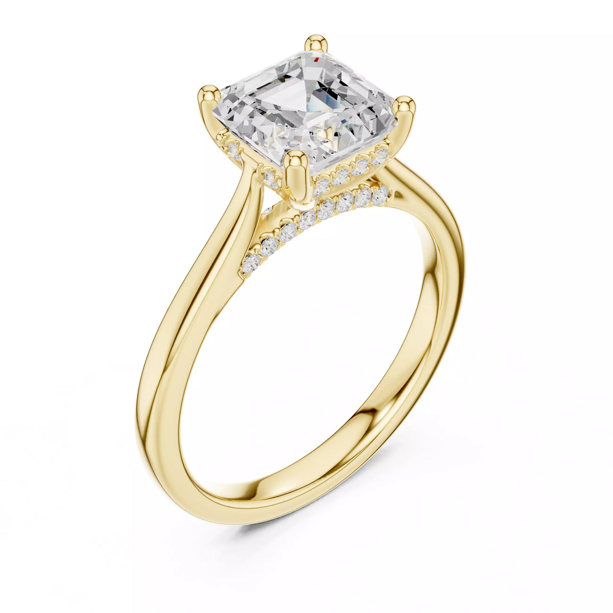 Cathedral Halo - Asscher