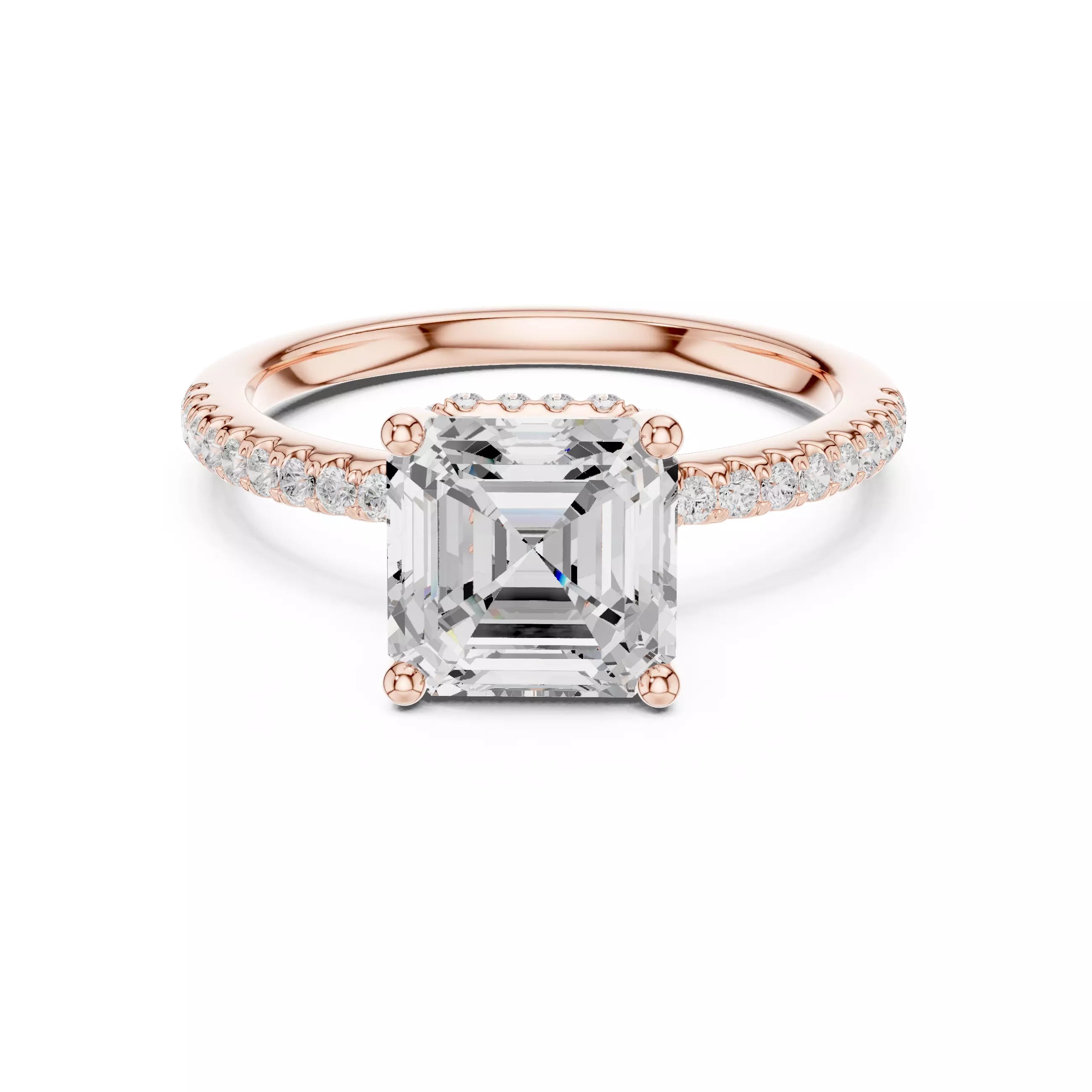 Cathedral Pavé - Asscher