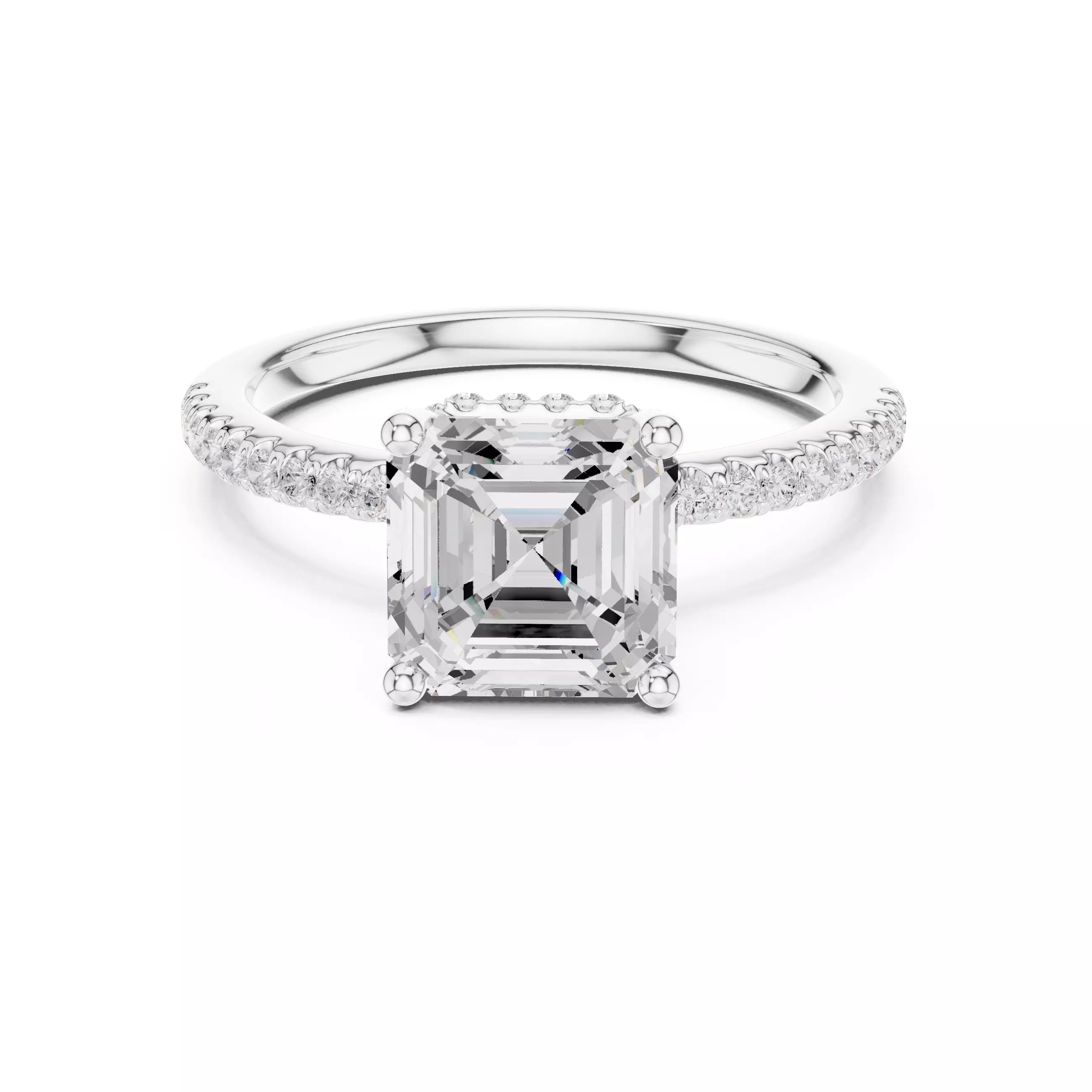 Cathedral Pavé - Asscher