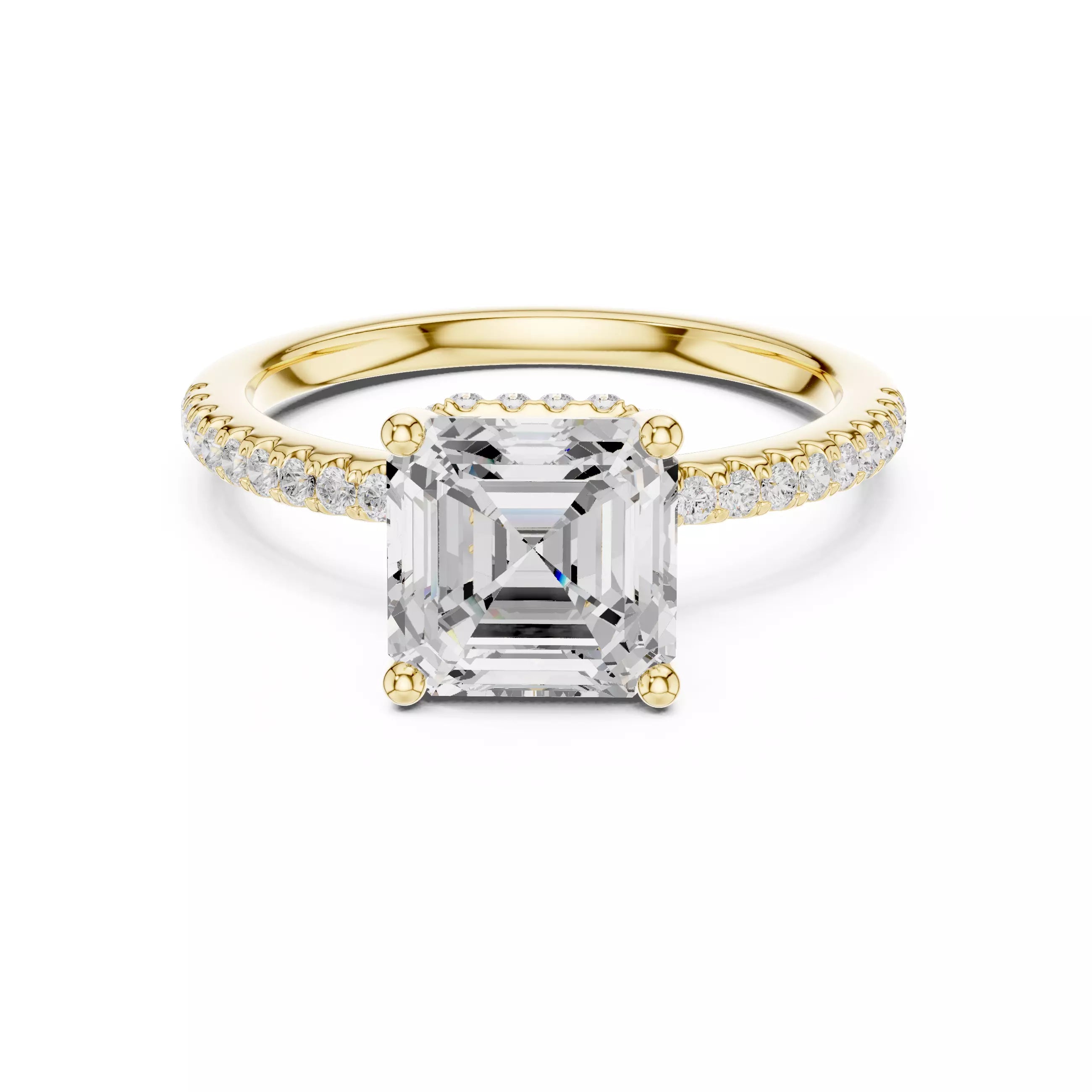 Cathedral Pavé - Asscher