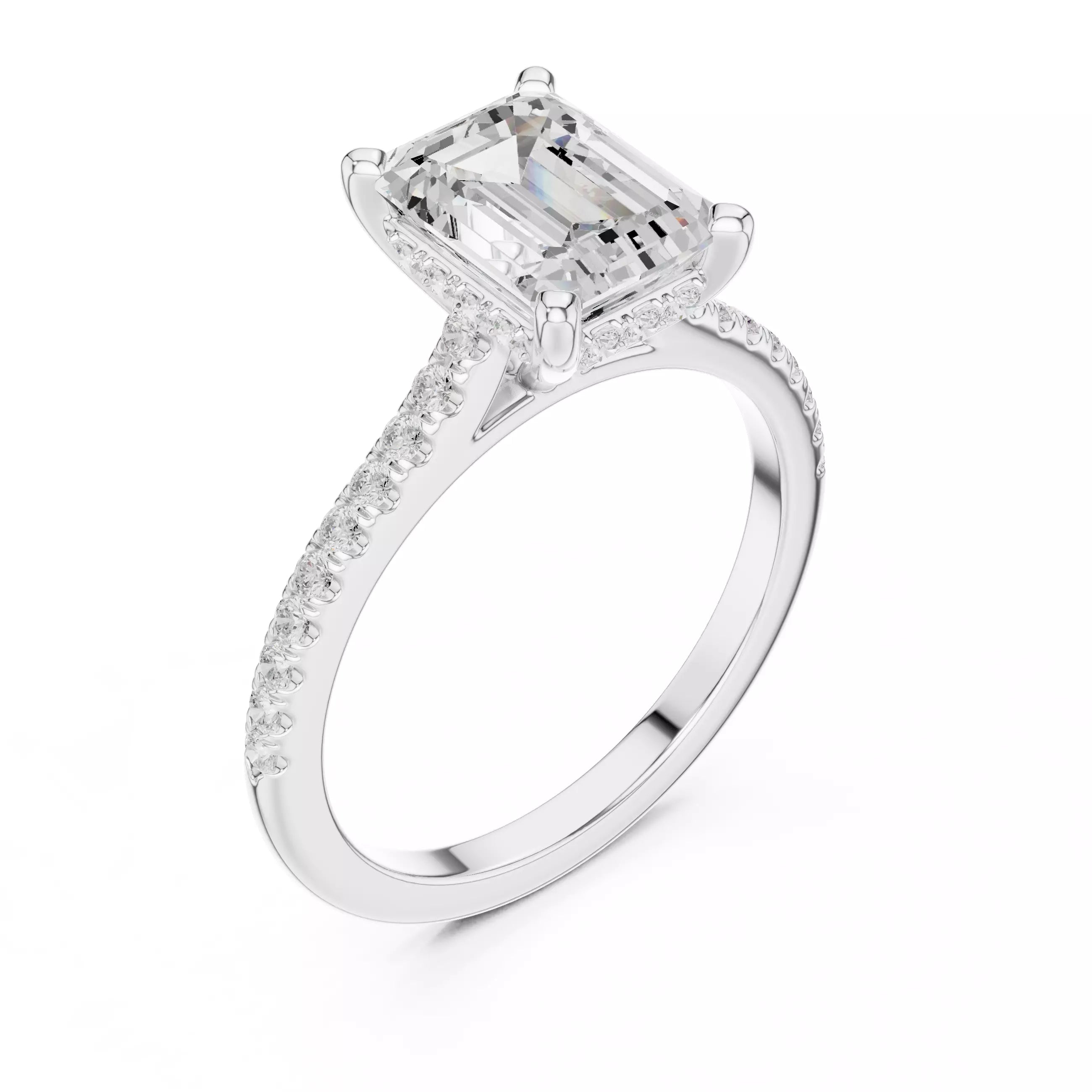 Cathedral Pavé - Emerald