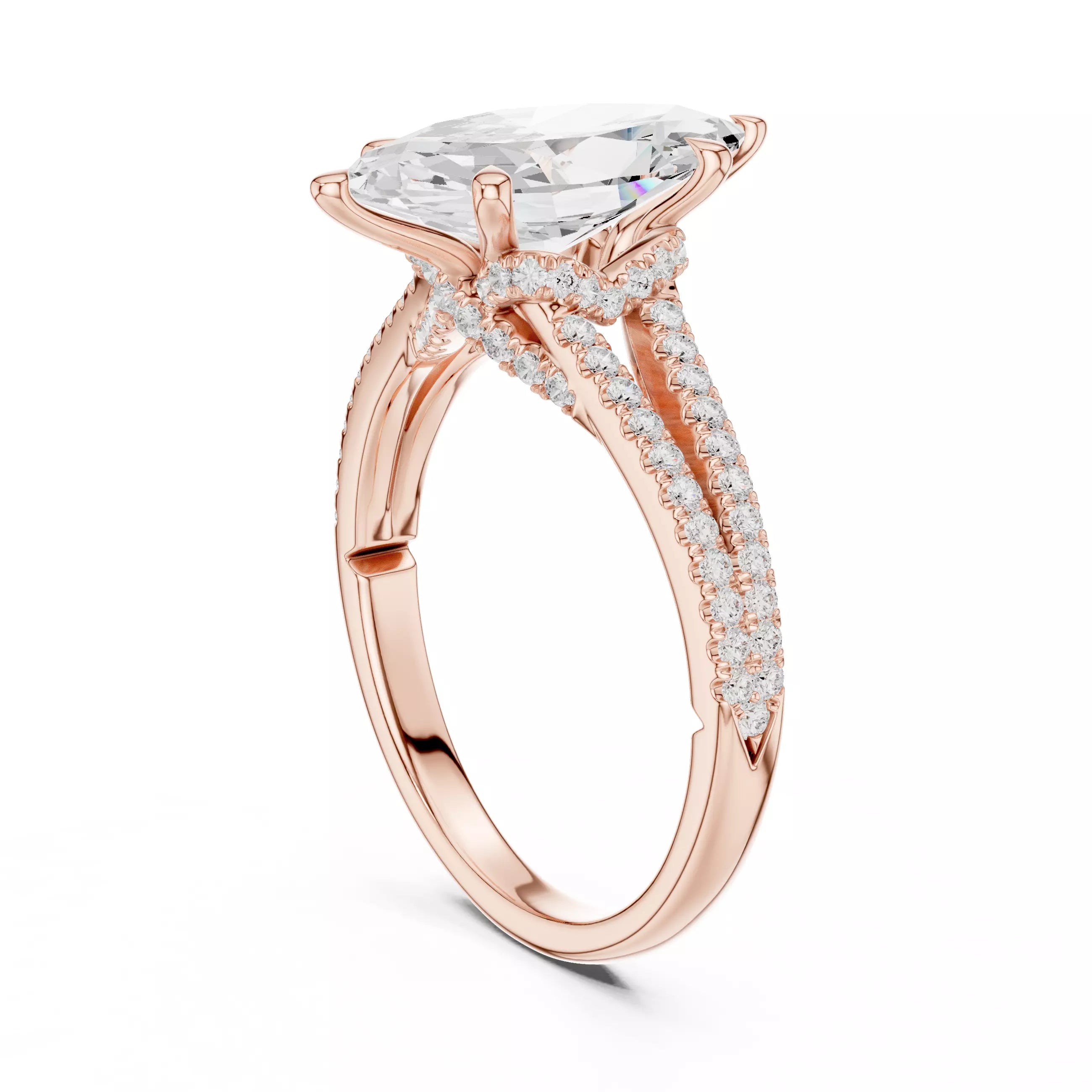 Chevron Halo - Marquise
