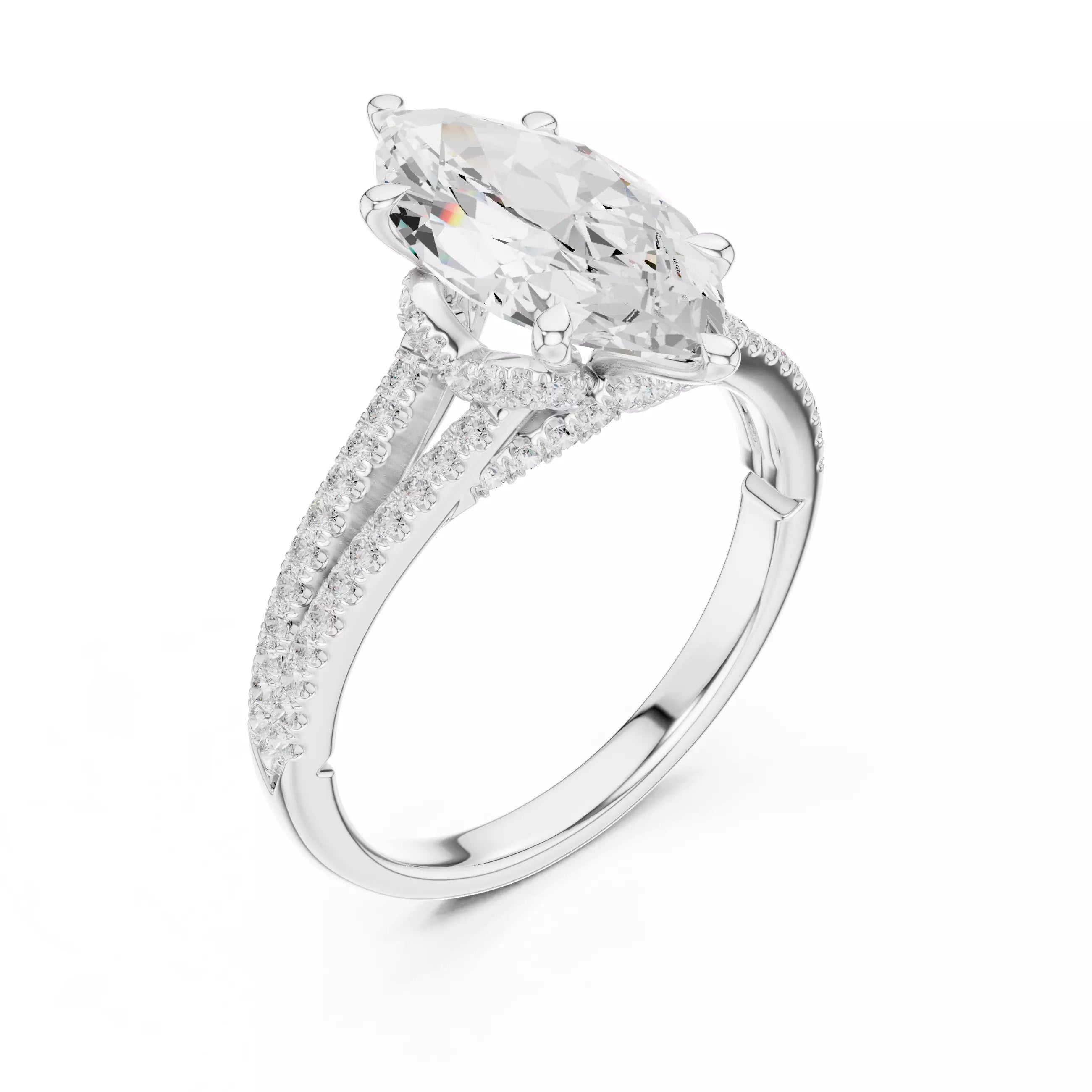 Chevron Halo - Marquise