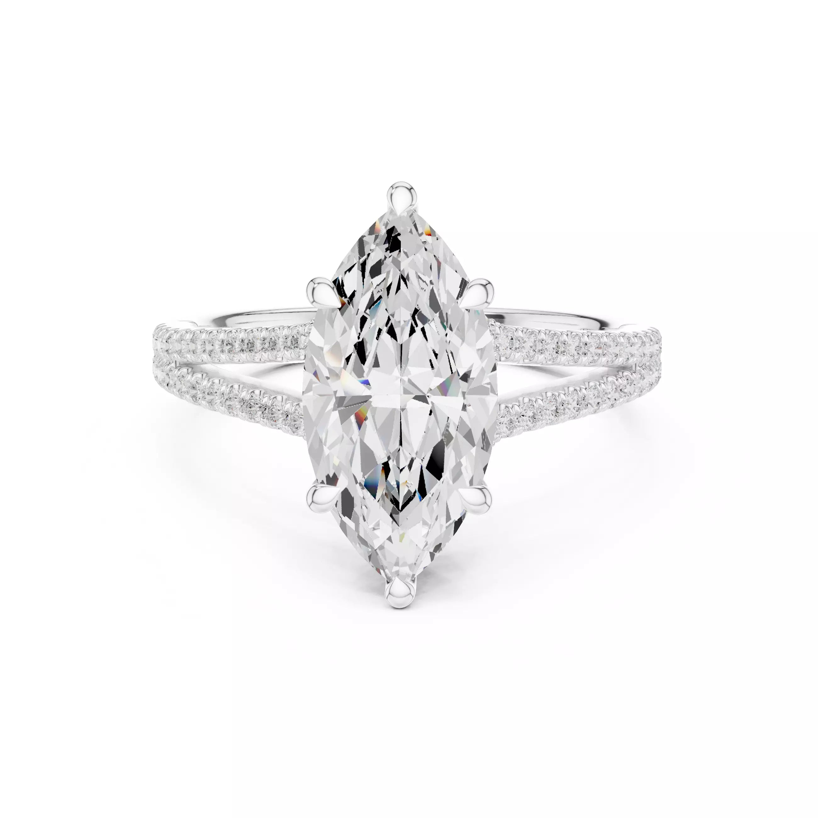 Chevron Halo - Marquise