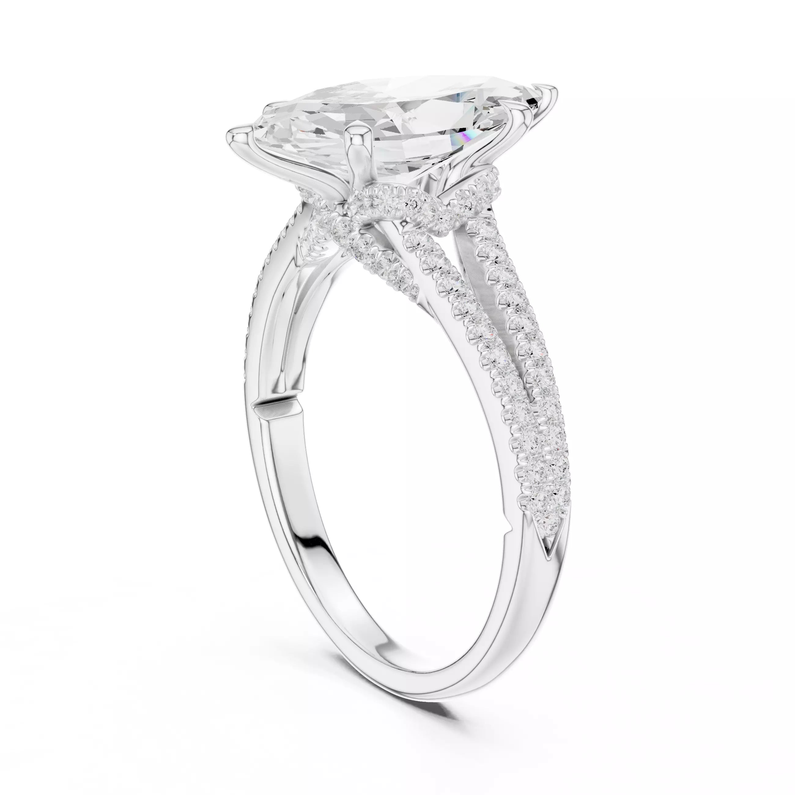 Chevron Halo - Marquise