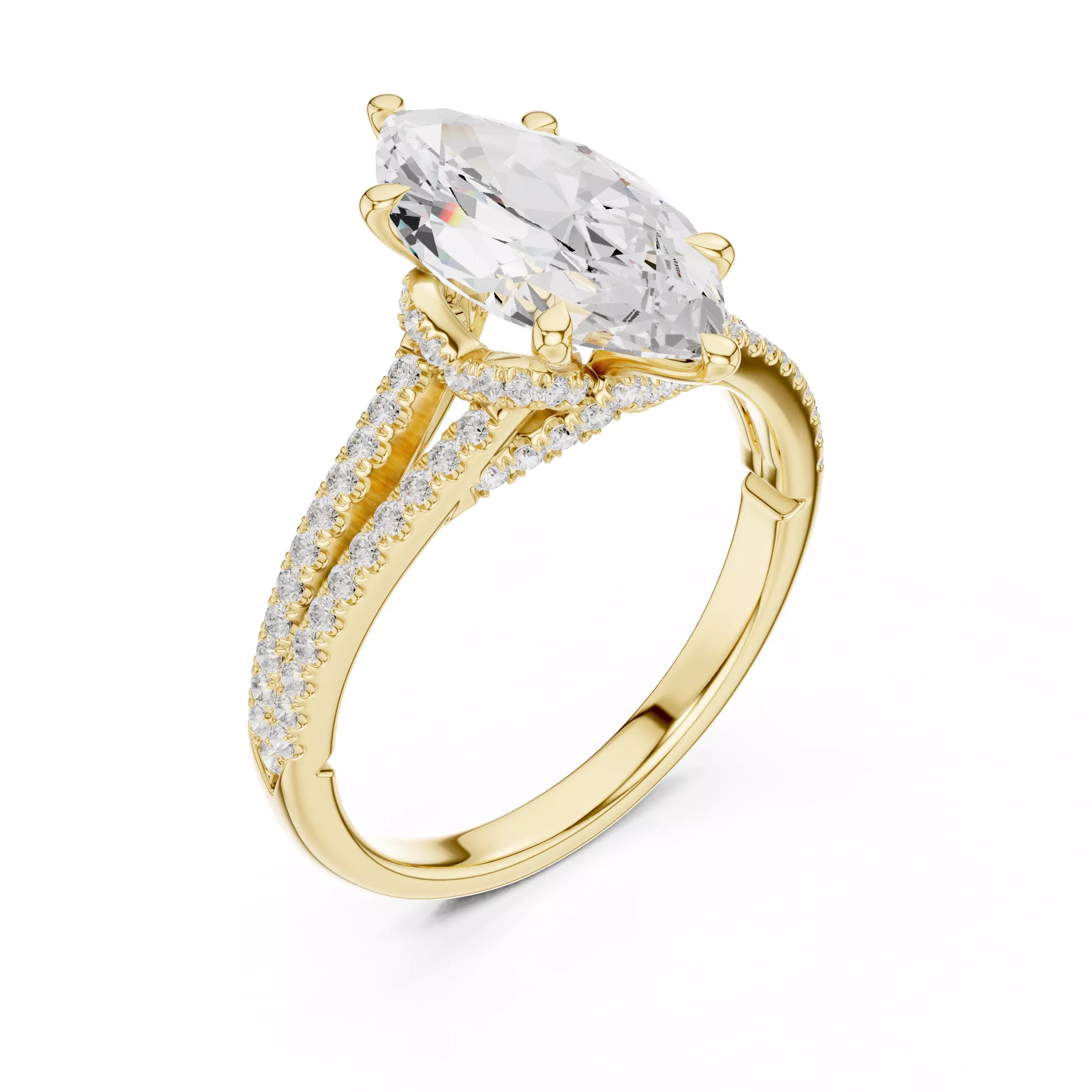 Chevron Halo - Marquise