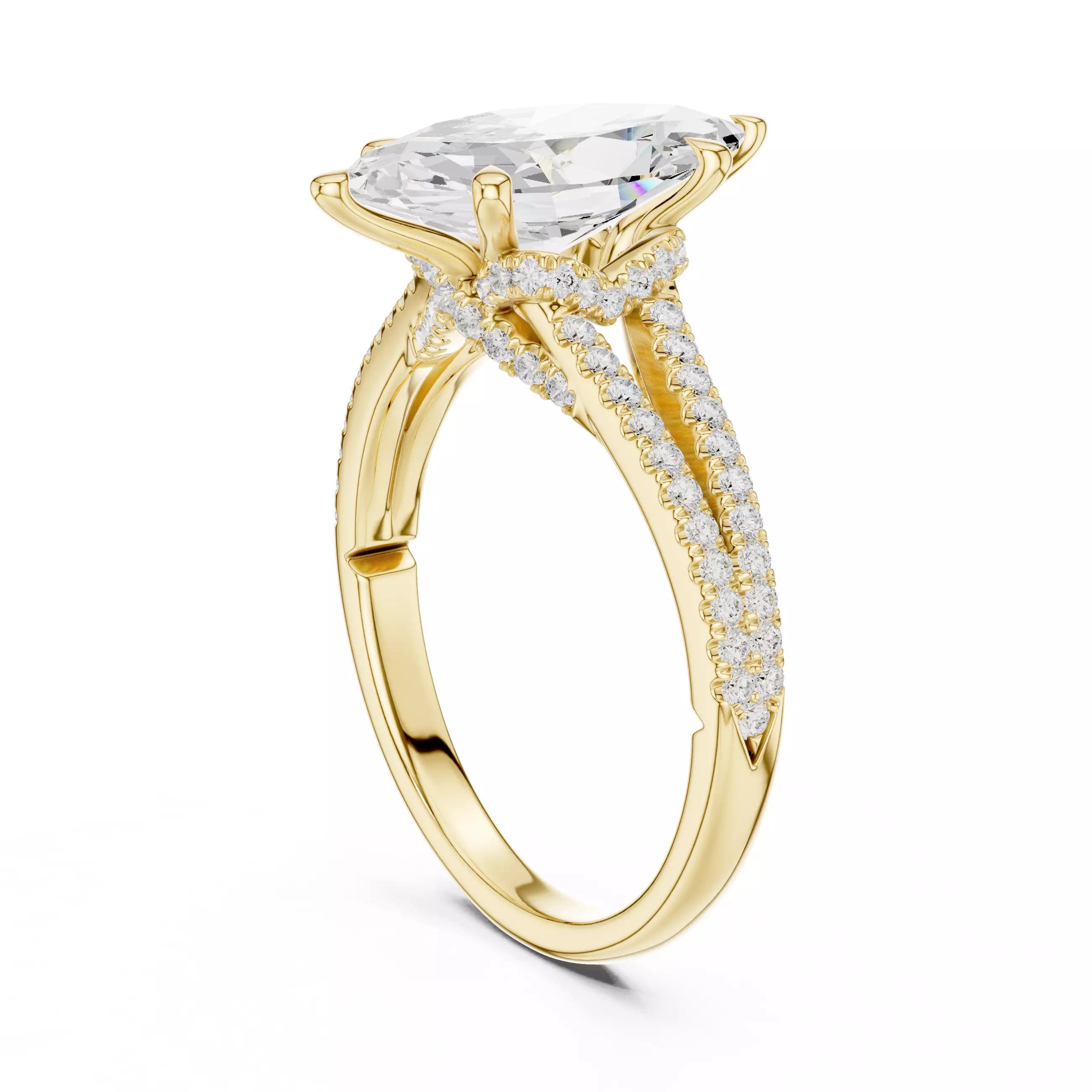 Chevron Halo - Marquise