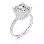 Double Halo Pavé - Asscher