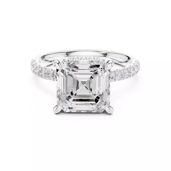 Double Halo Pavé - Asscher