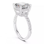 Double Halo Pavé - Asscher
