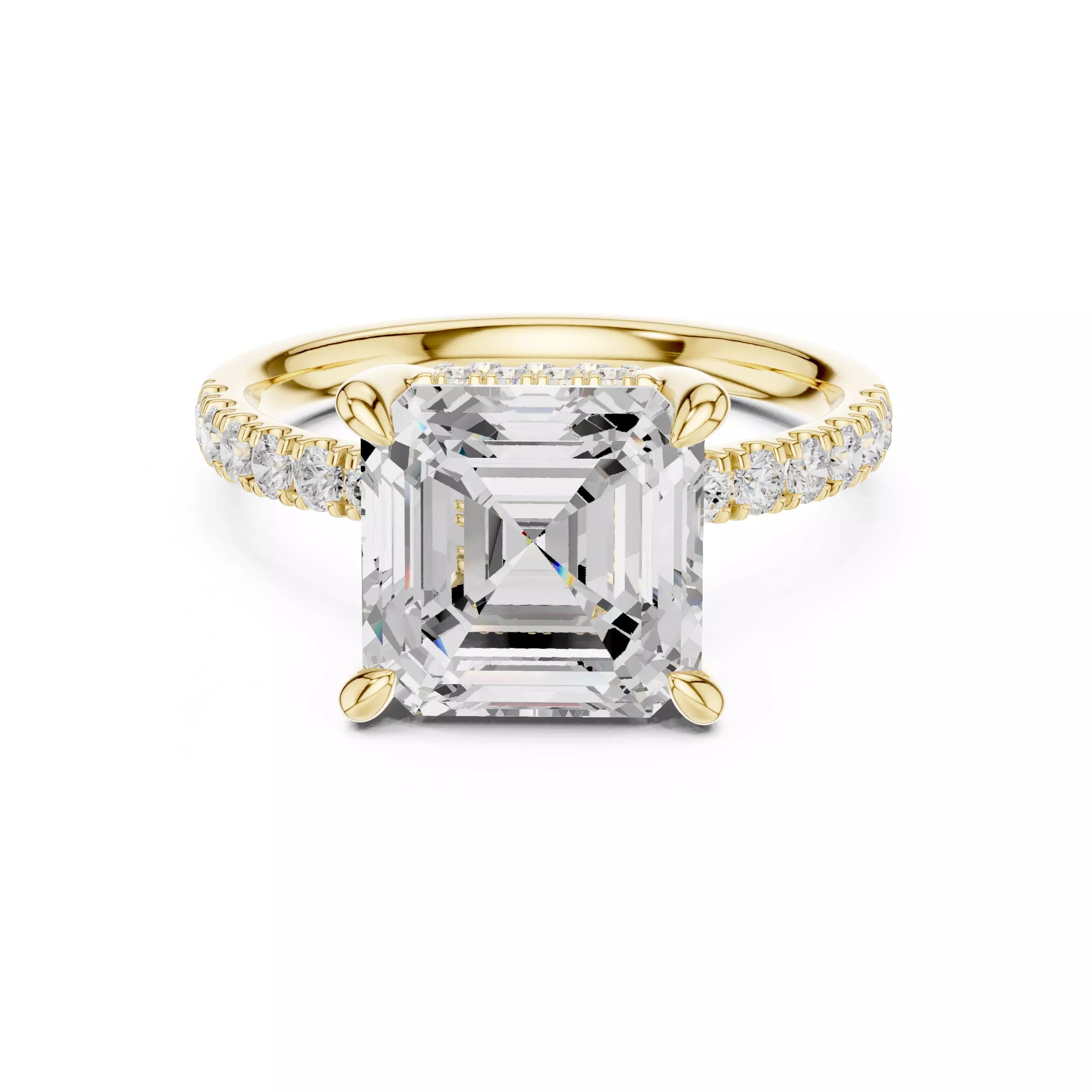 Double Halo Pavé - Asscher