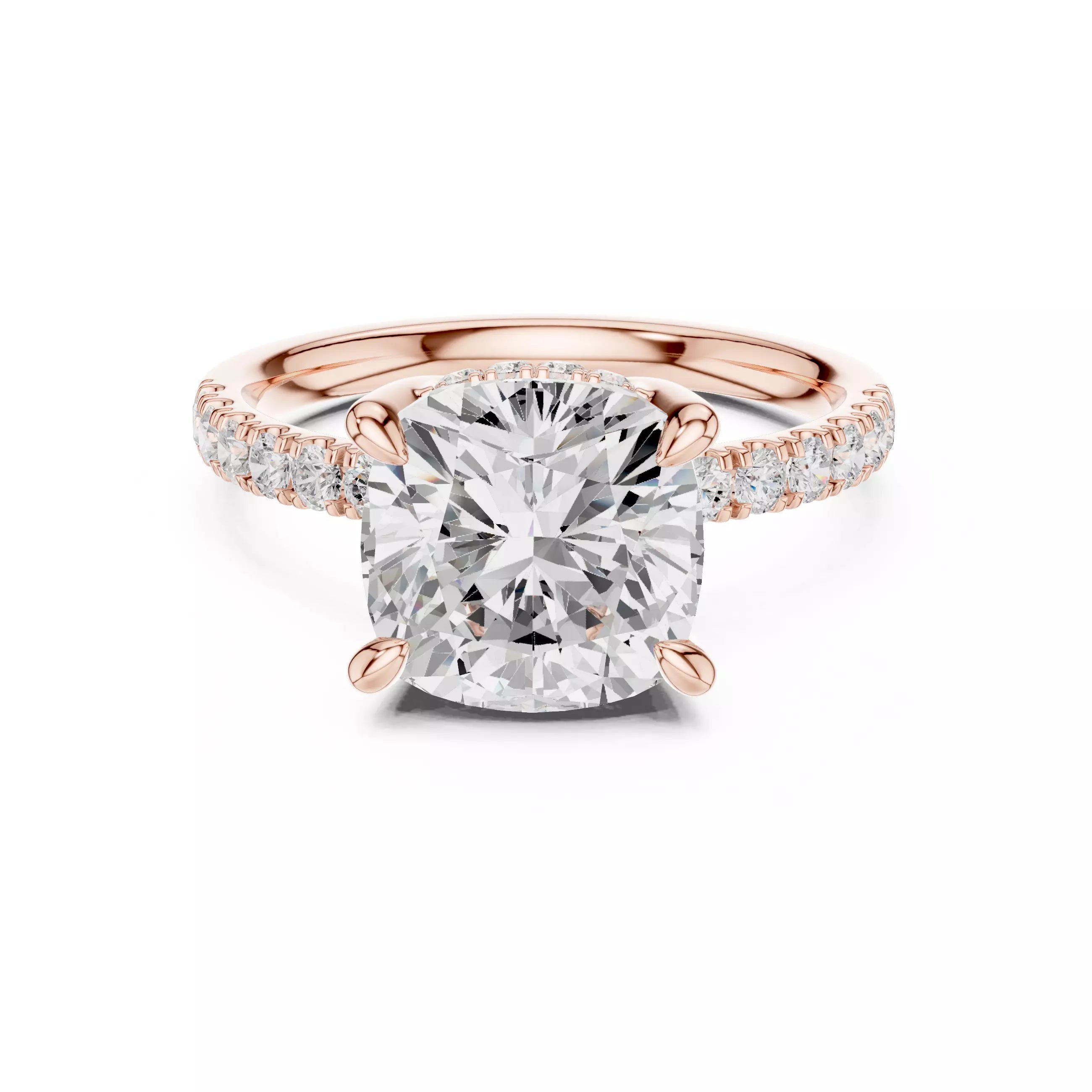 Double Halo Pavé - Cushion